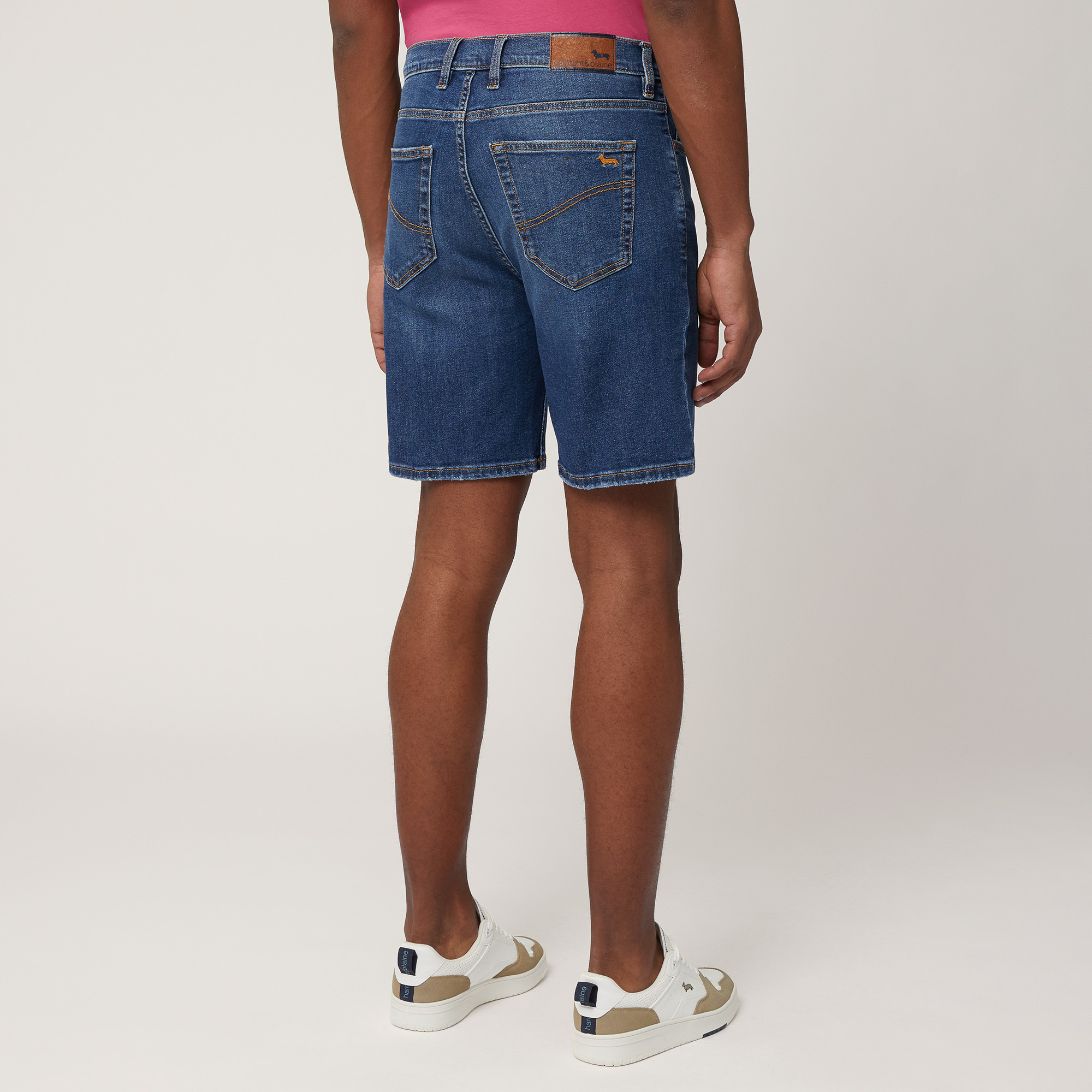 Straight Fit Denim Bermuda Shorts, Denim Blue, large image number 1