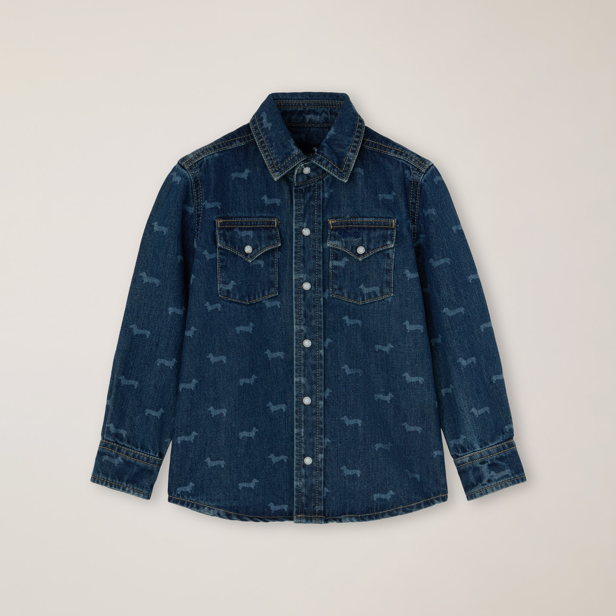 Denim Shirt With Printed Dachshunds