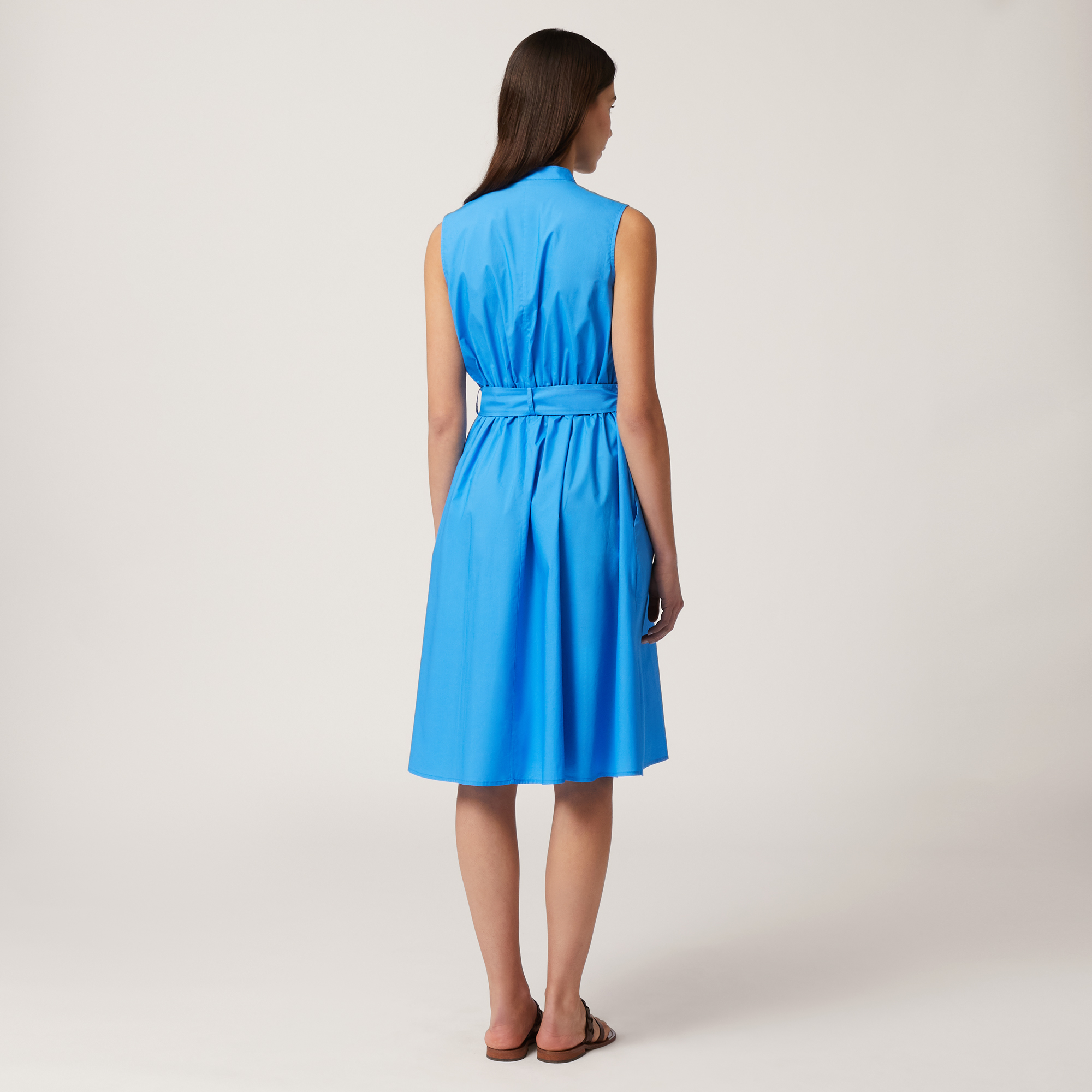 Sleeveless Shirt Dress, Light Blue, large image number 1