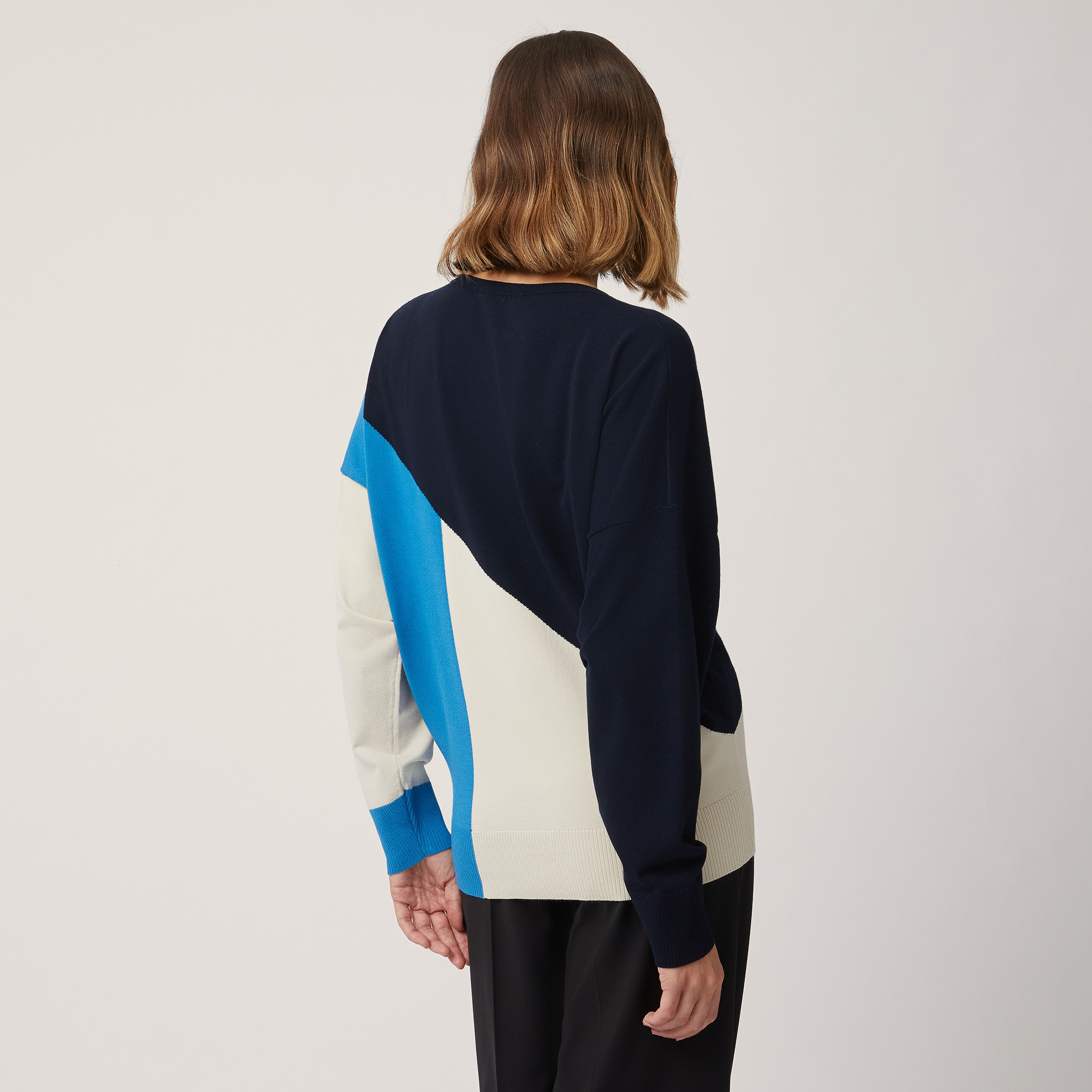 Maxi Pullover Color Block, Blu, large image number 1