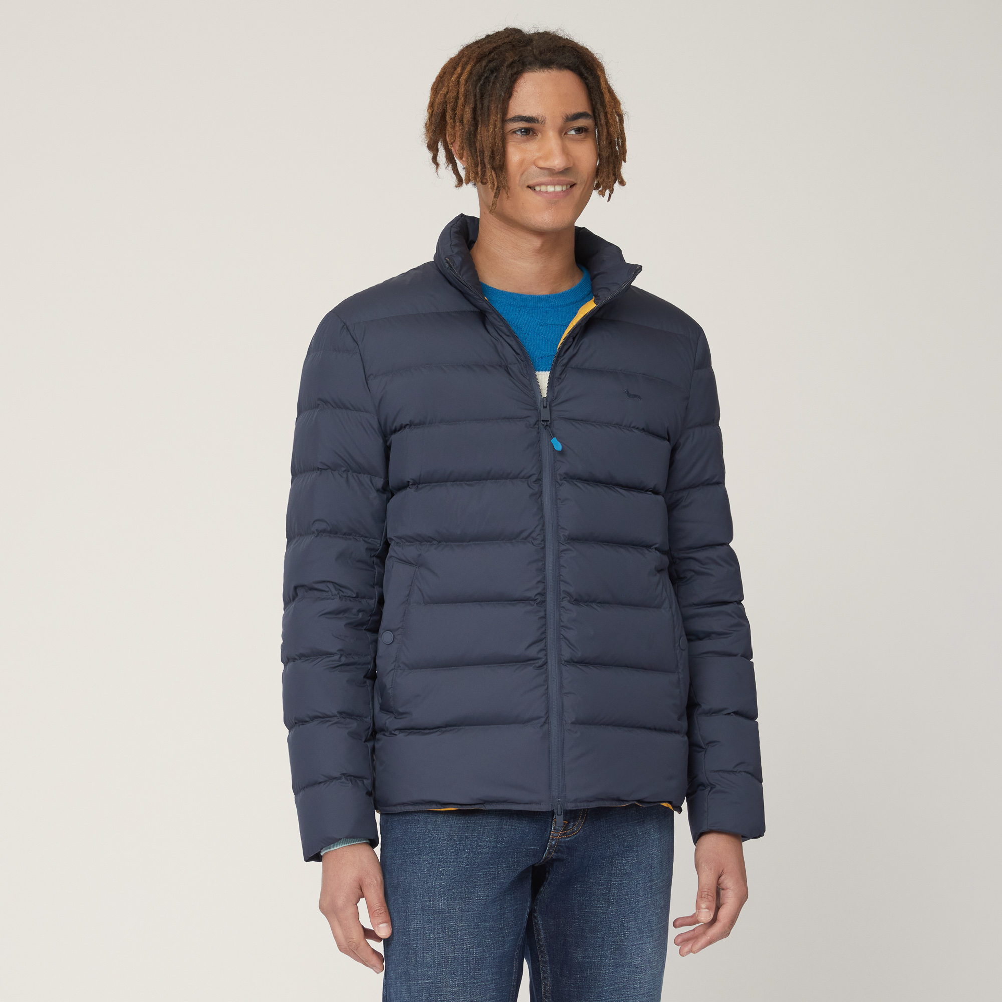 Padded Jacket with Logo, Blue , large image number 0