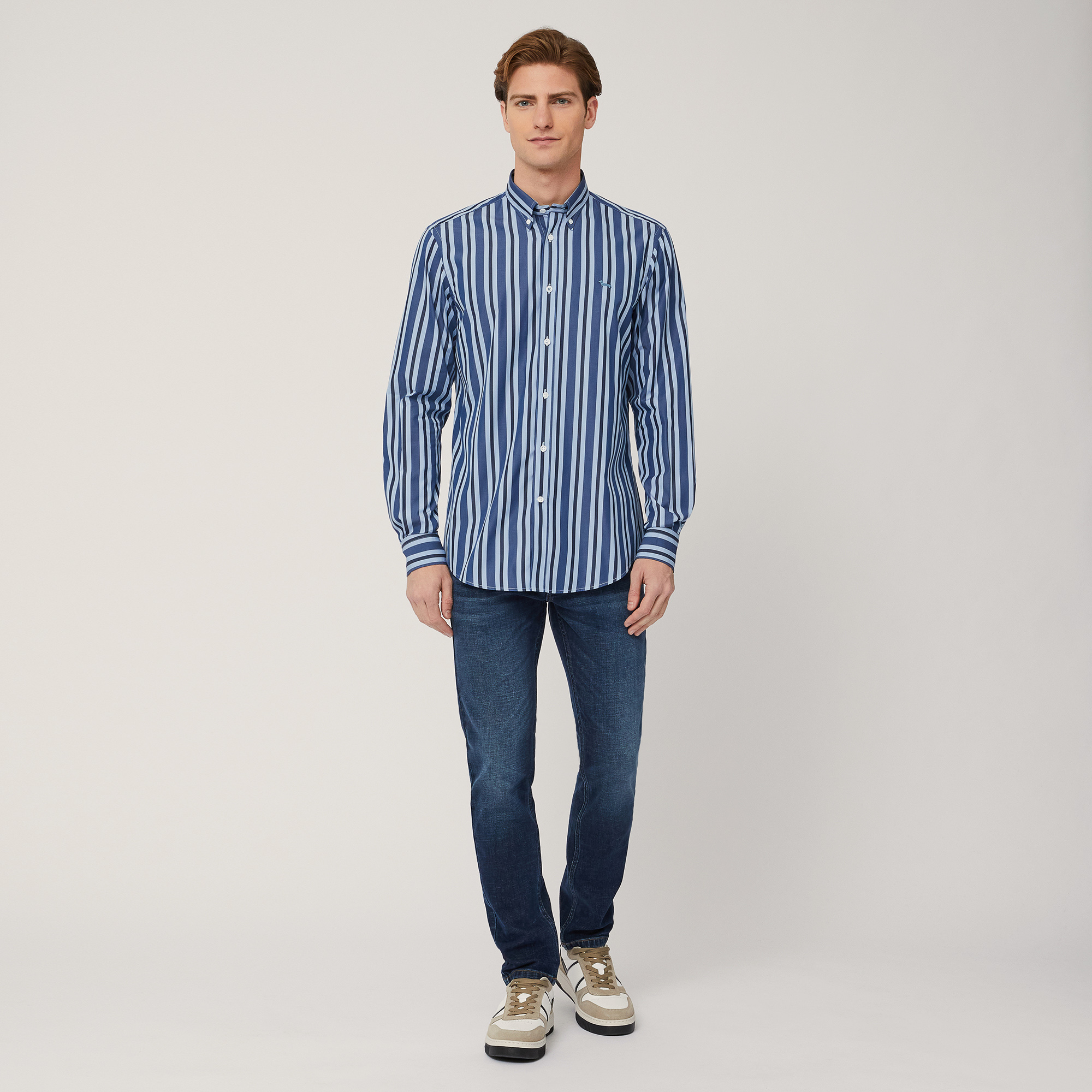 Vertical Stripe Shirt, Blu, large image number 3