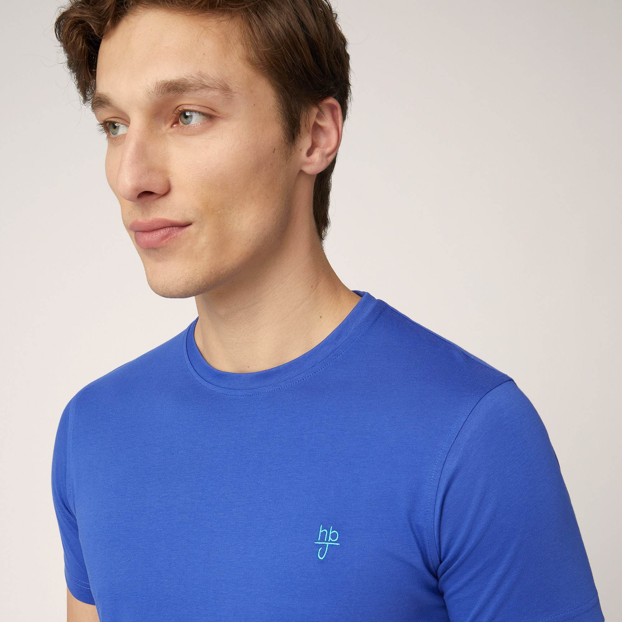 T-Shirt with Monogram, Electric Blue, large image number 2