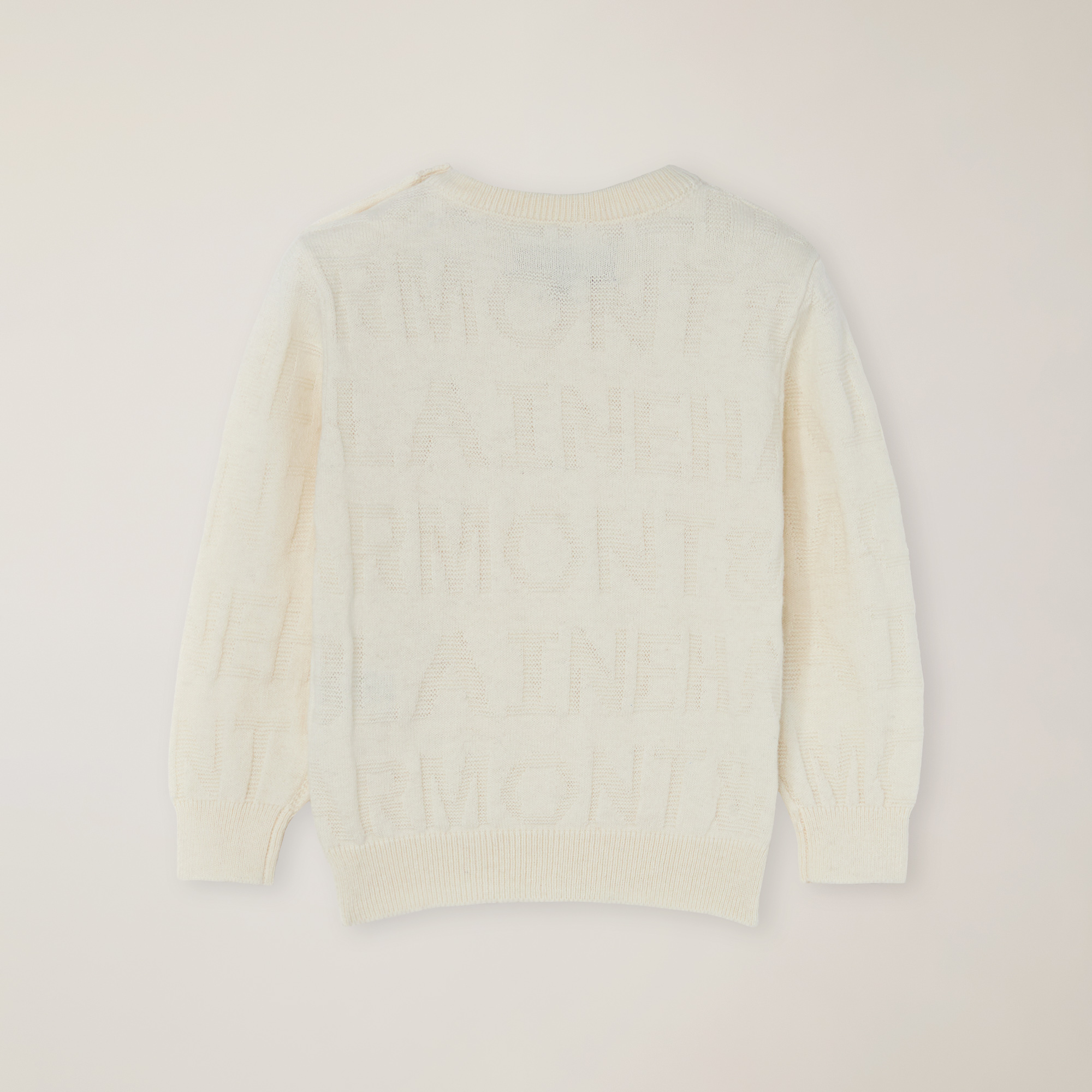 Wool Pullover With Inlay Logo