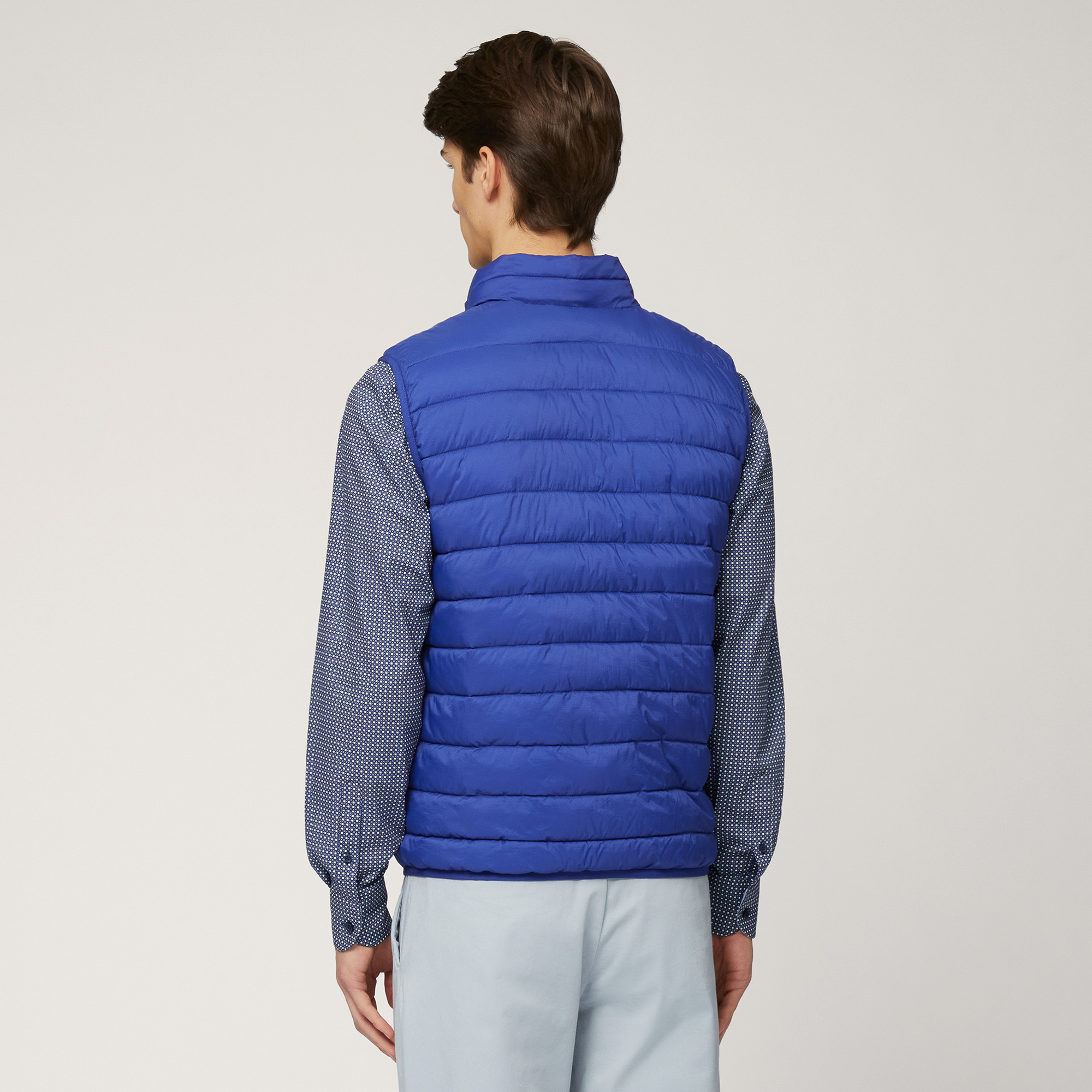 Gilet In Nylon Trapuntato, Blu Elettrico, large image number 1