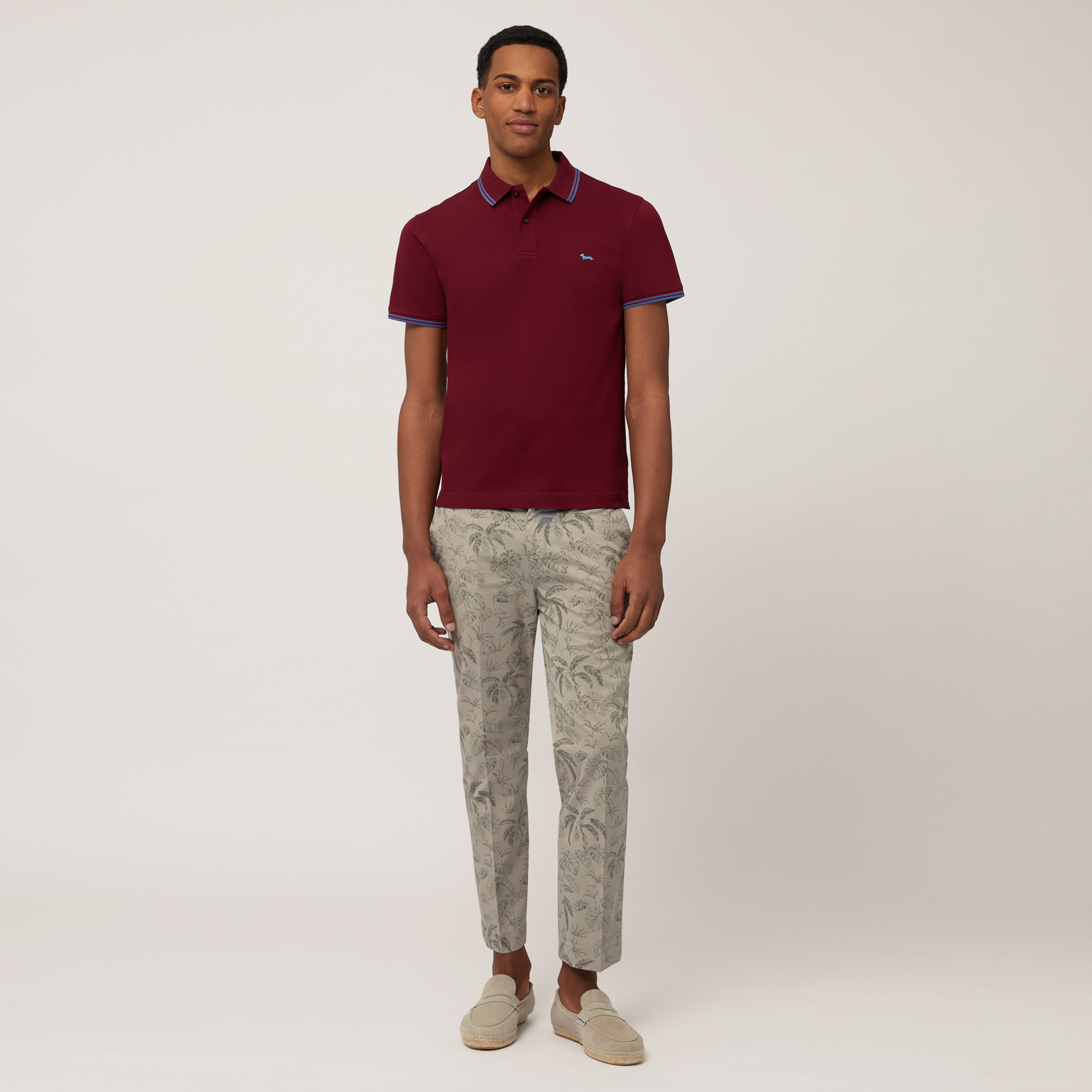 Polo with Striped Details, Burgundy, large image number 3