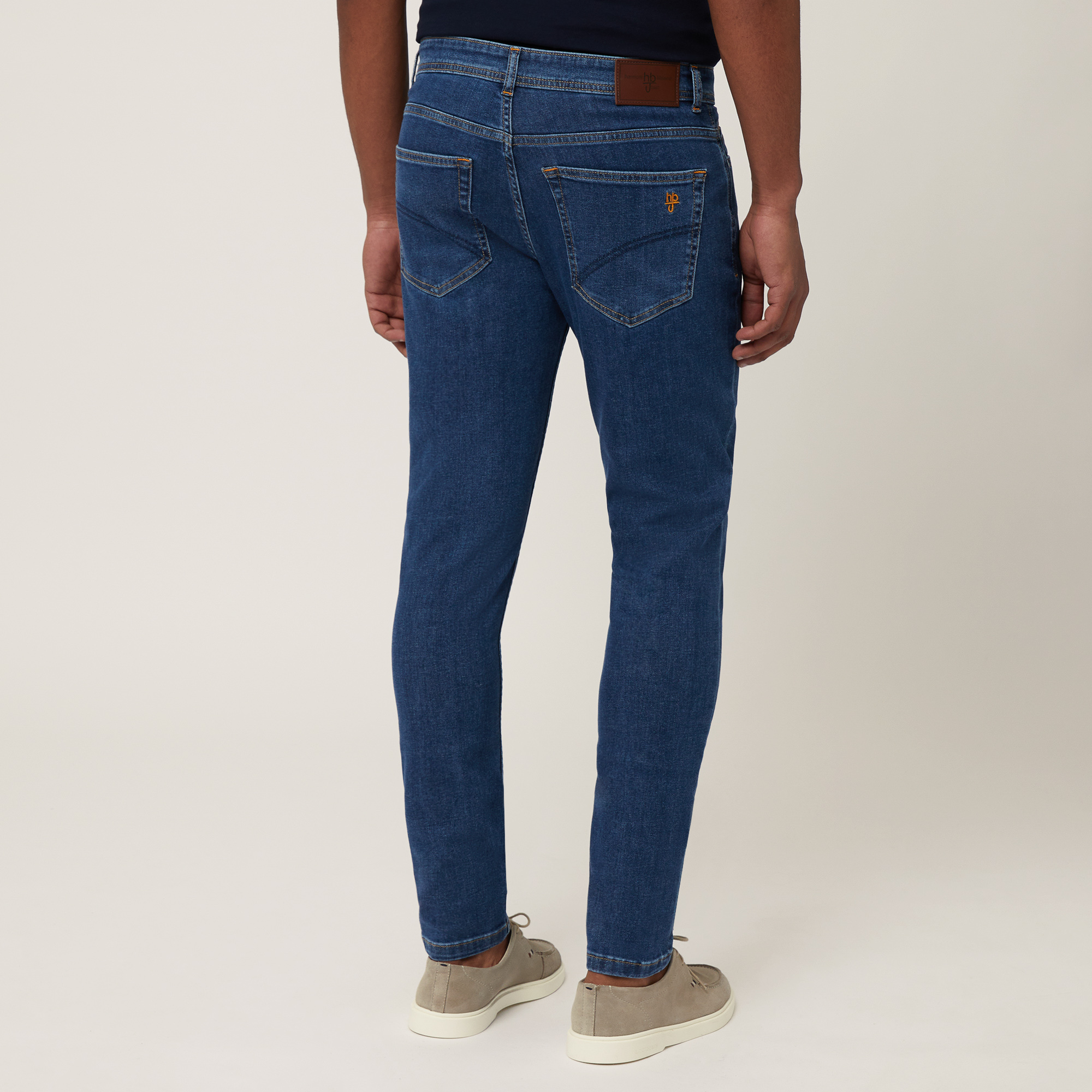 Stretch Denim Five-Pocket Pants, Denim Blue, large image number 1