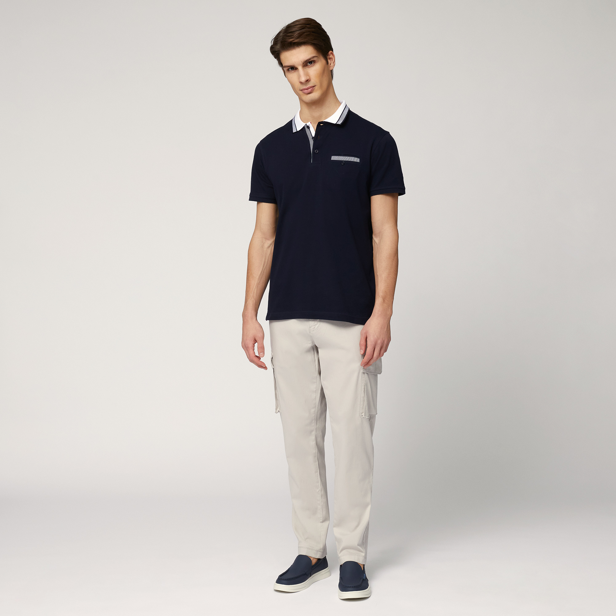 Polo with Contrasting Details, Dark Blue, large image number 3