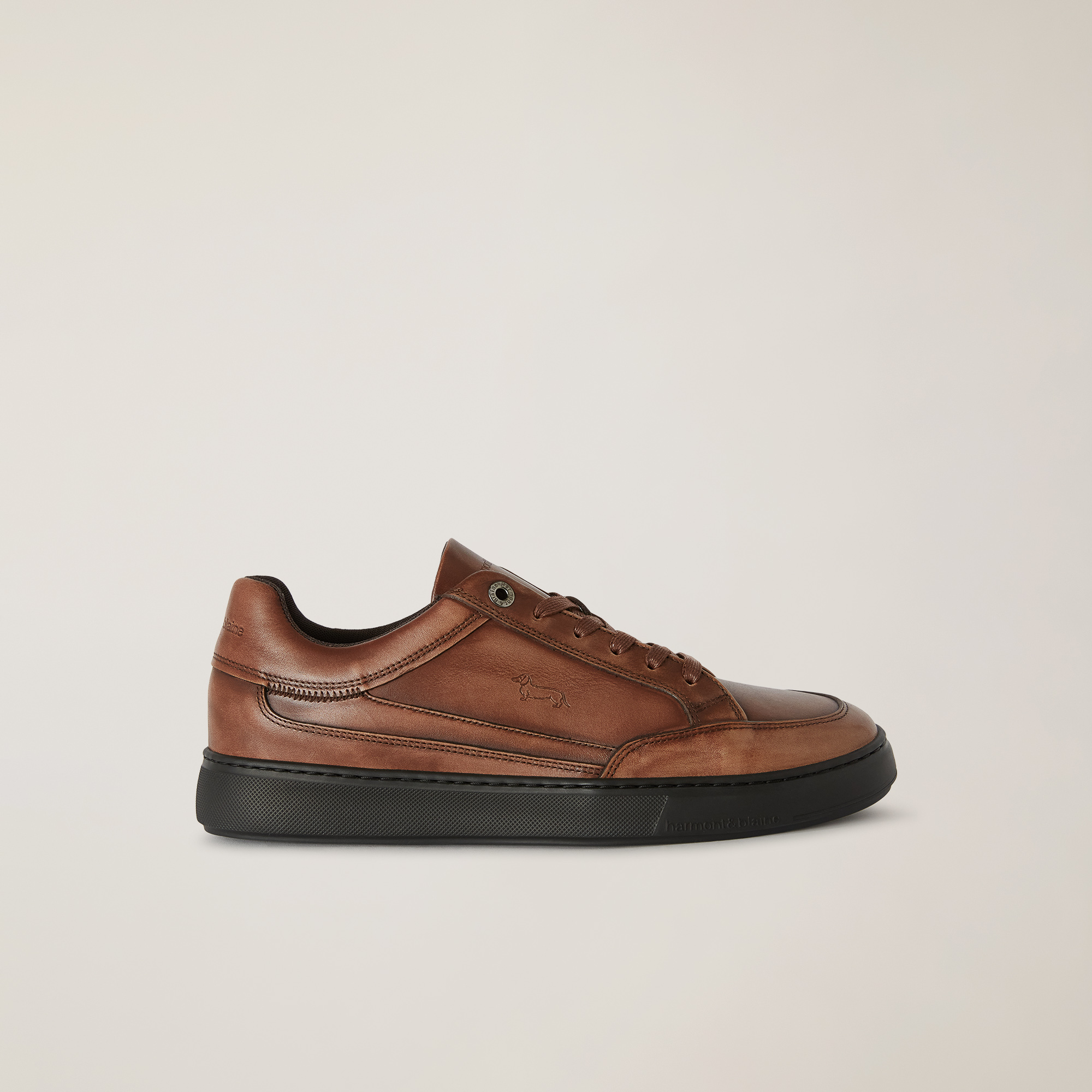 Sneaker In Vera Pelle Nautilus, Marrone, large