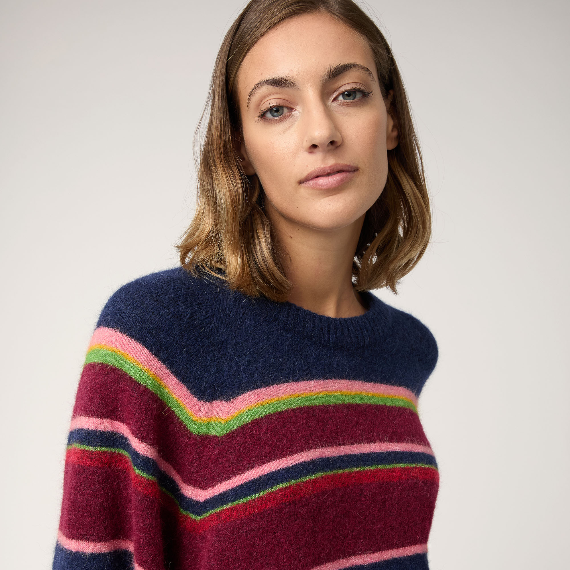 Multicolor Stripe Pullover, Blue , large image number 2