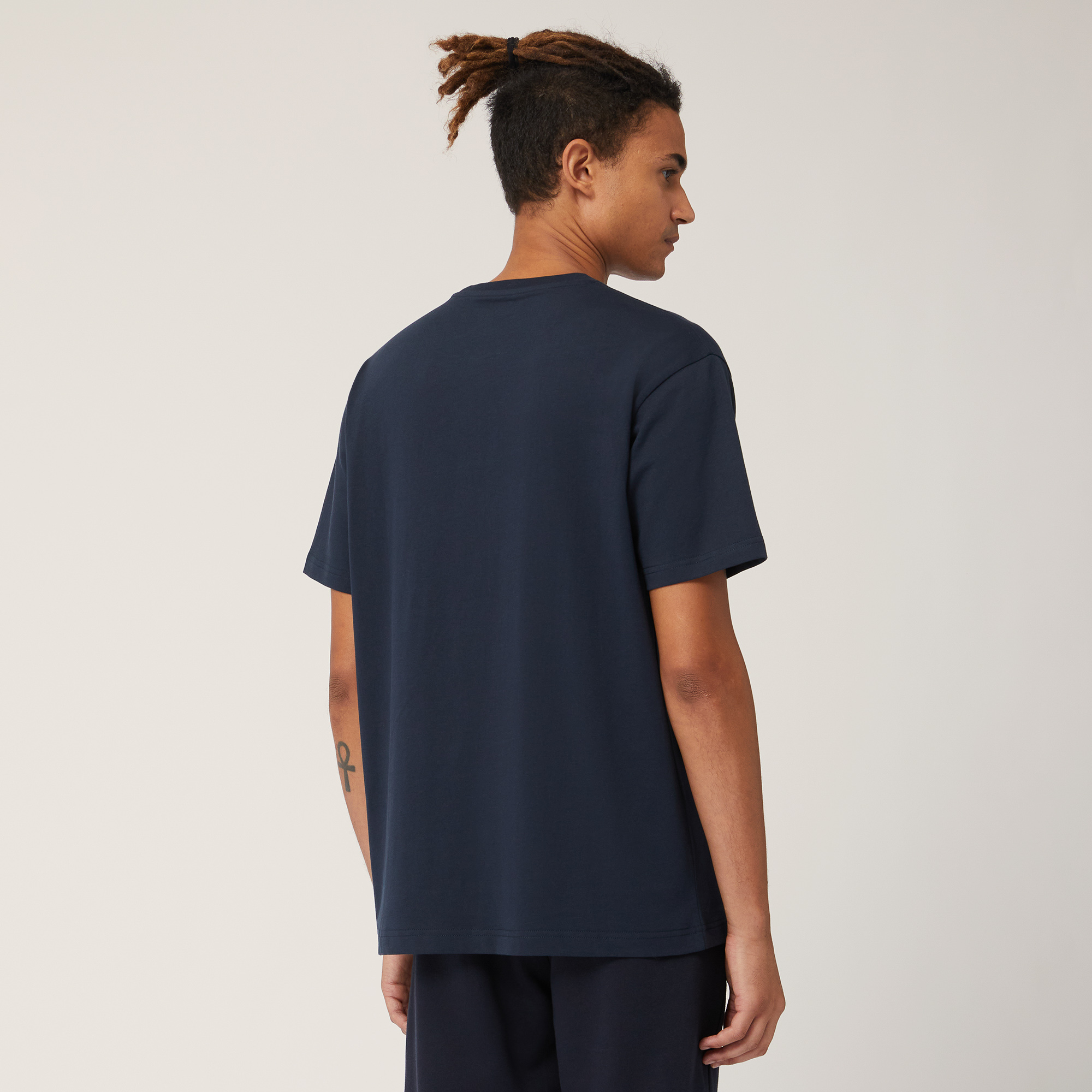 Relaxed Fit T-Shirt with Logo, Blu, large image number 1