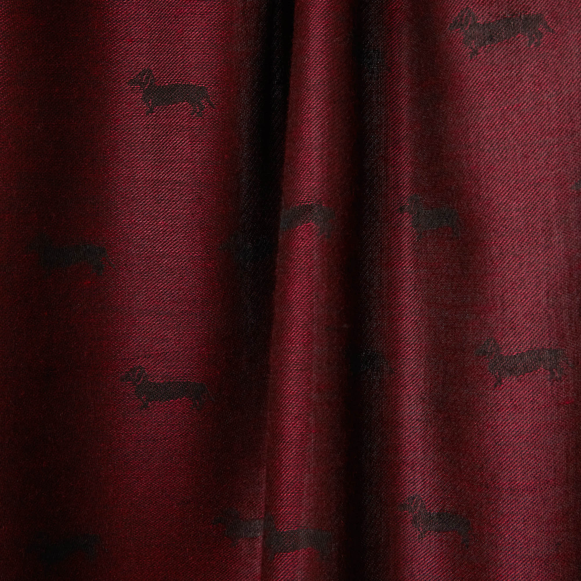 Pashmina with All-Over Dachshund, Rosso, large image number 1