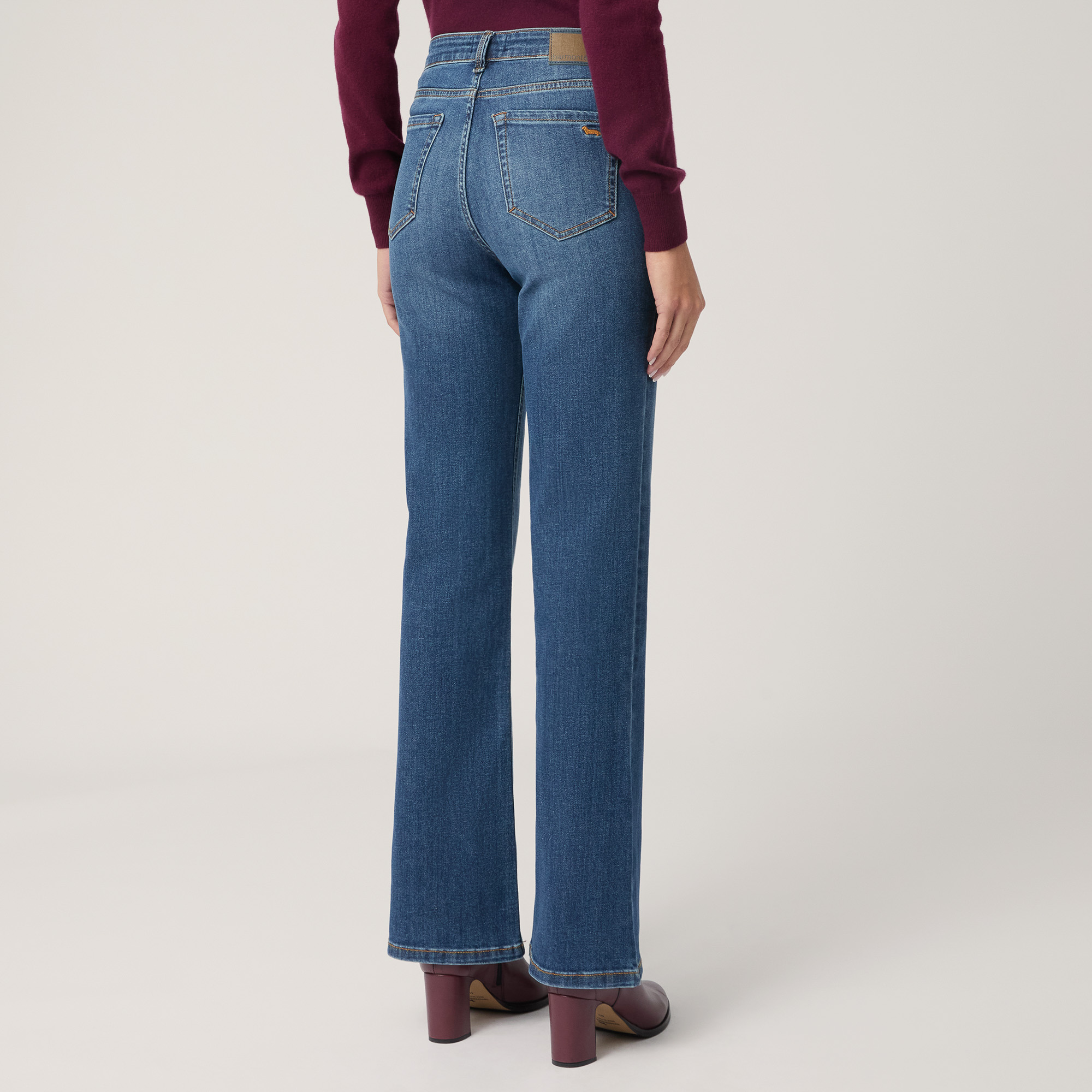 Denim High-Waisted Pants, Blue , large image number 1