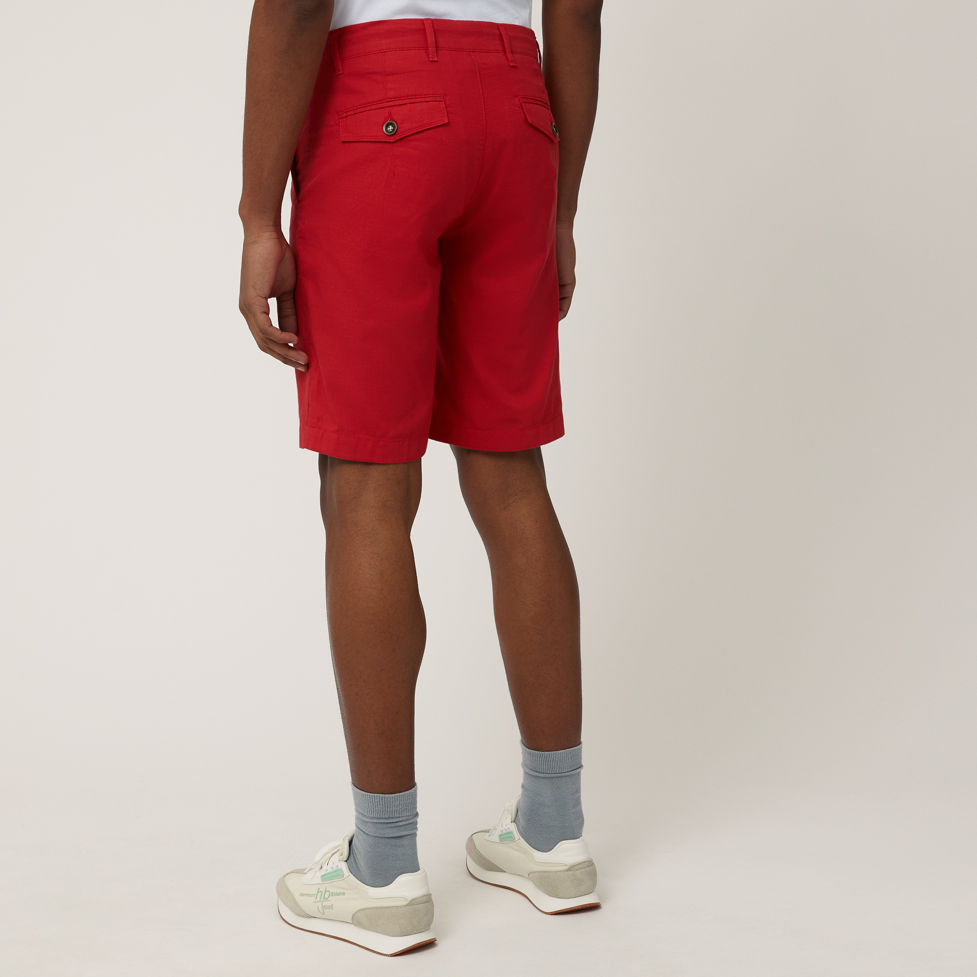 Multi-Pocket Cotton Shorts, Red, large image number 1