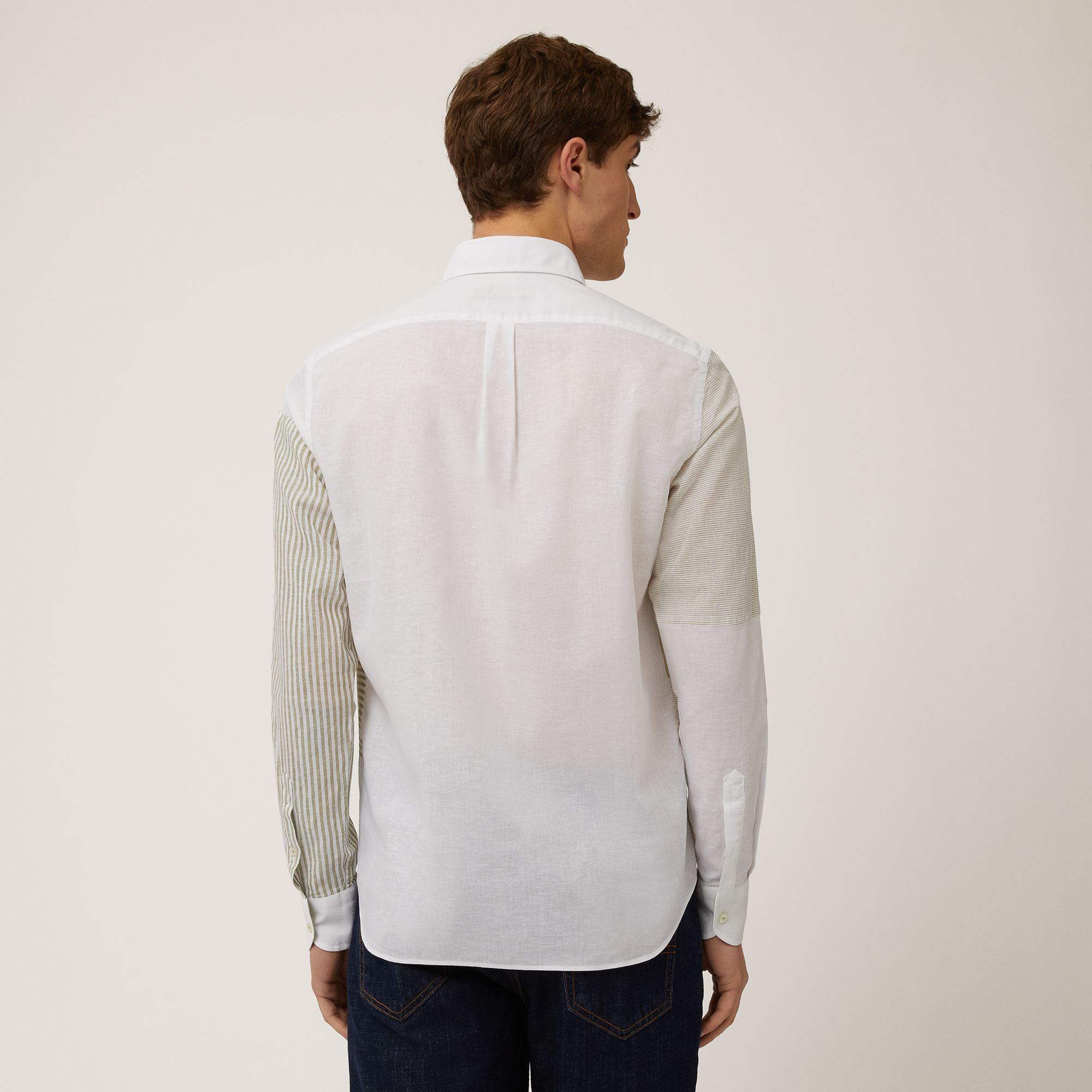 Linen Blend Patchwork Shirt