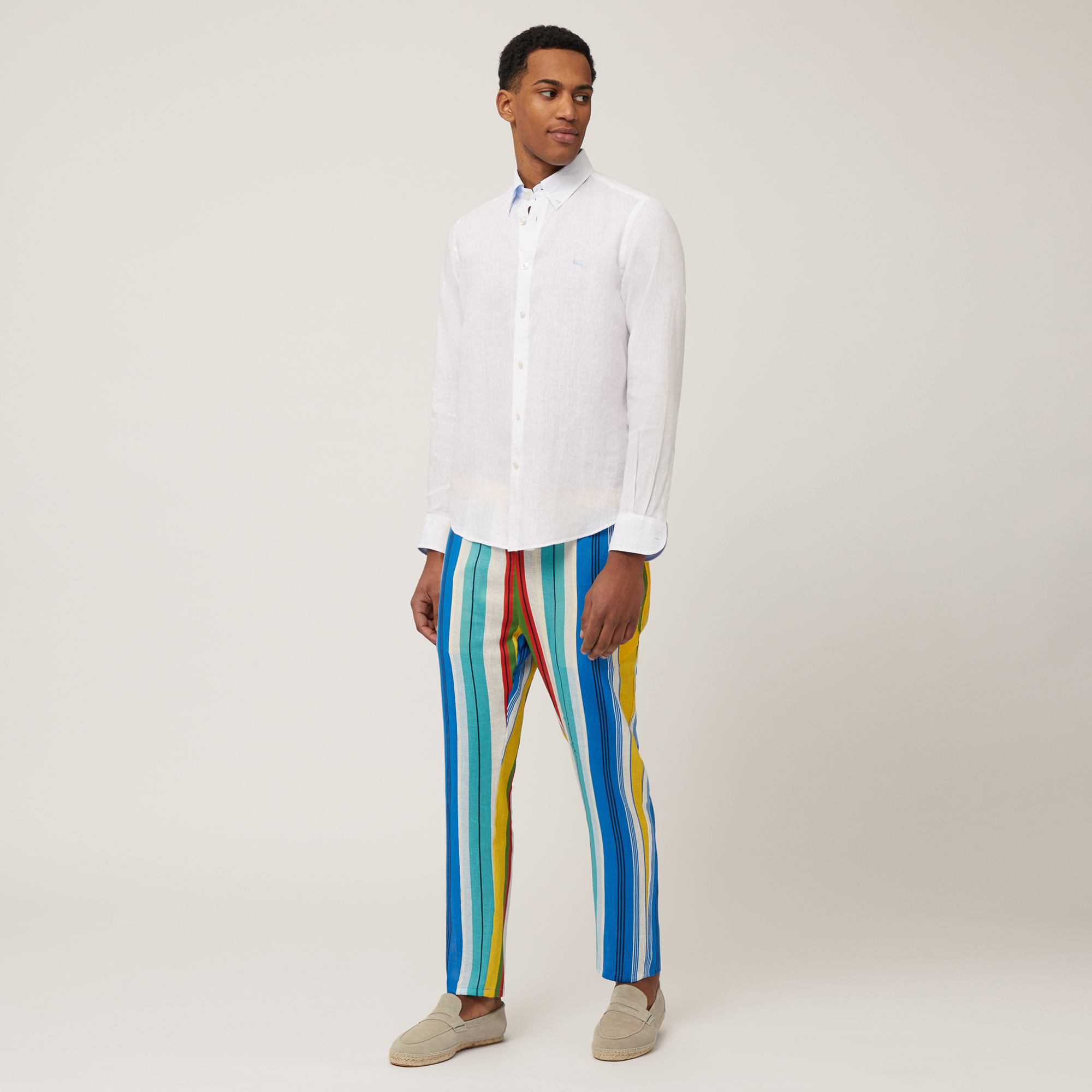 Multicolored Cropped Pants, Canary Yellow, large image number 3