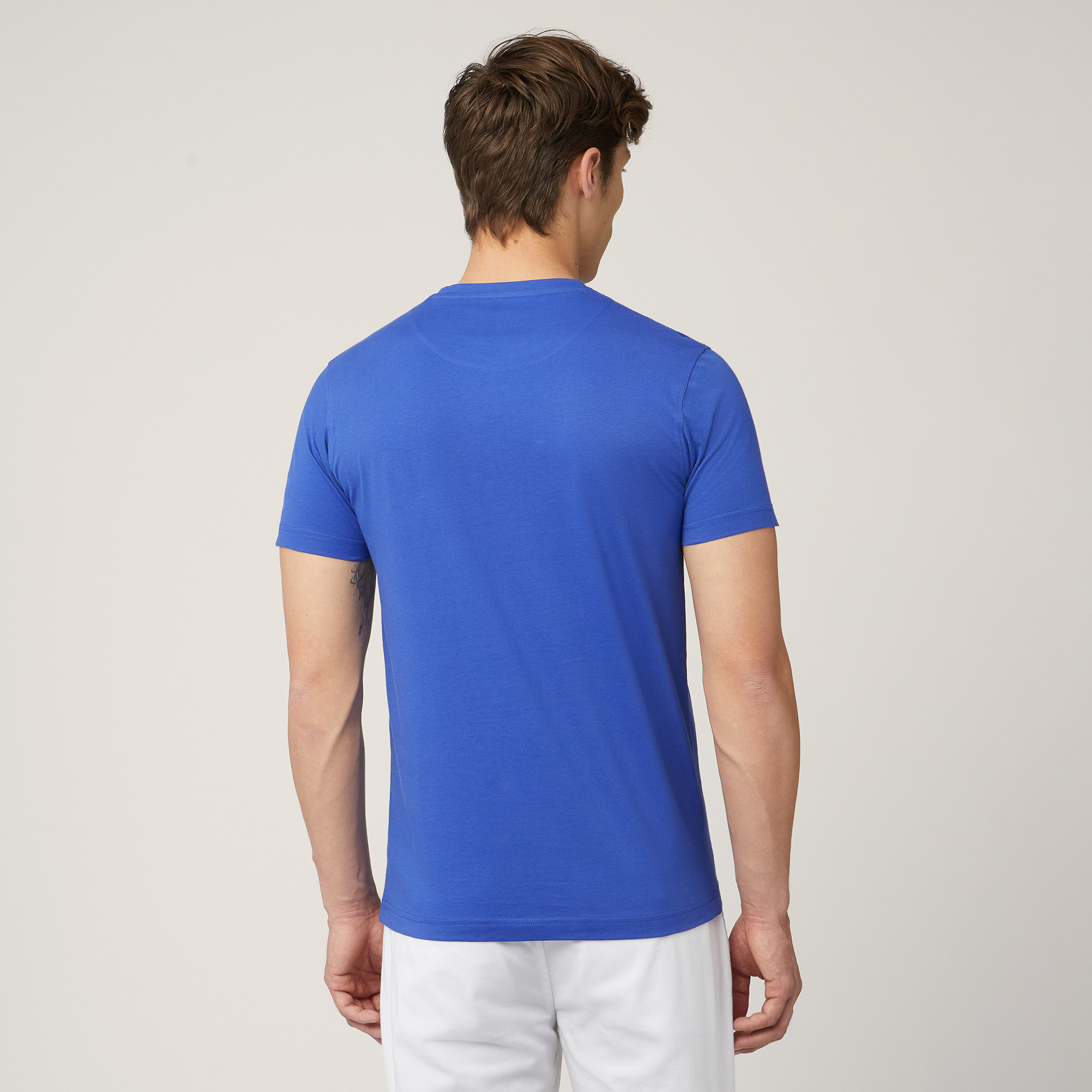 T-Shirt with Monogram, Electric Blue, large image number 1