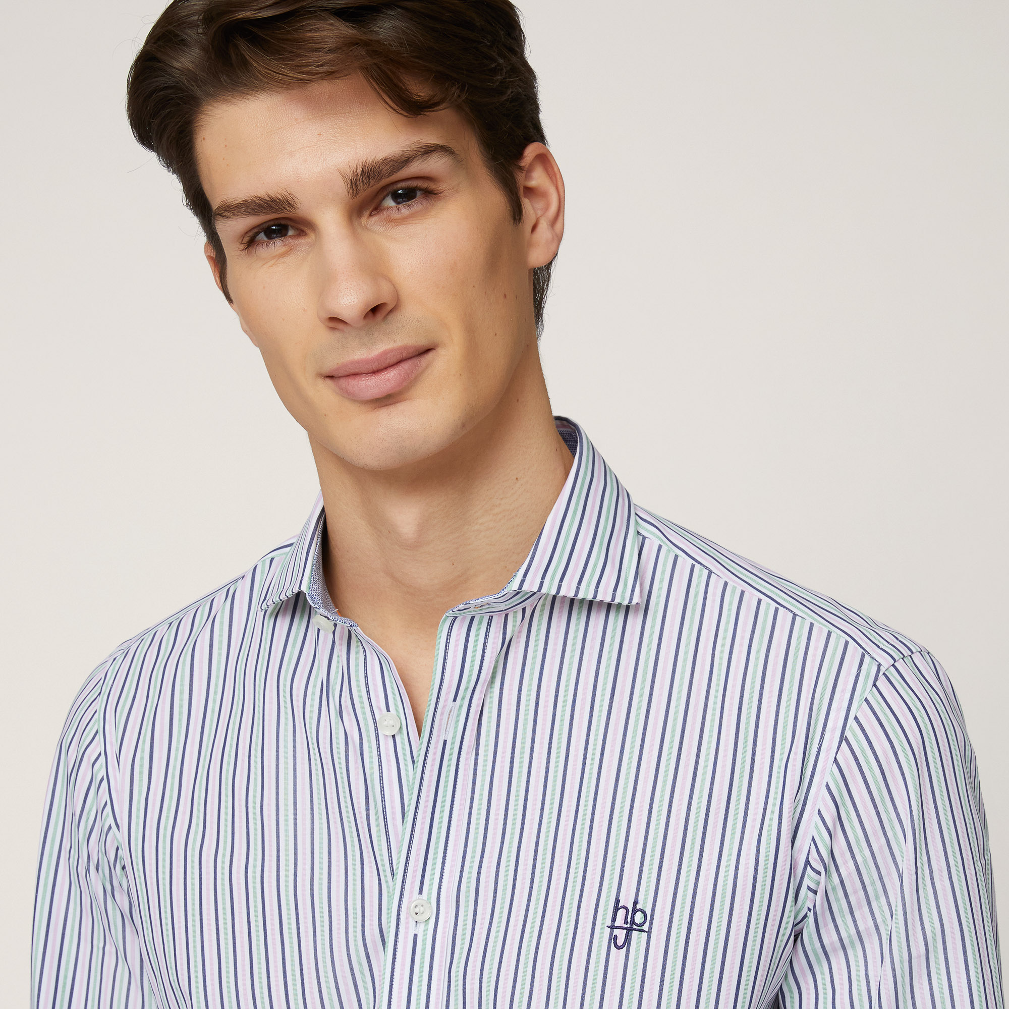 Striped Cotton Shirt, Pink, large image number 2