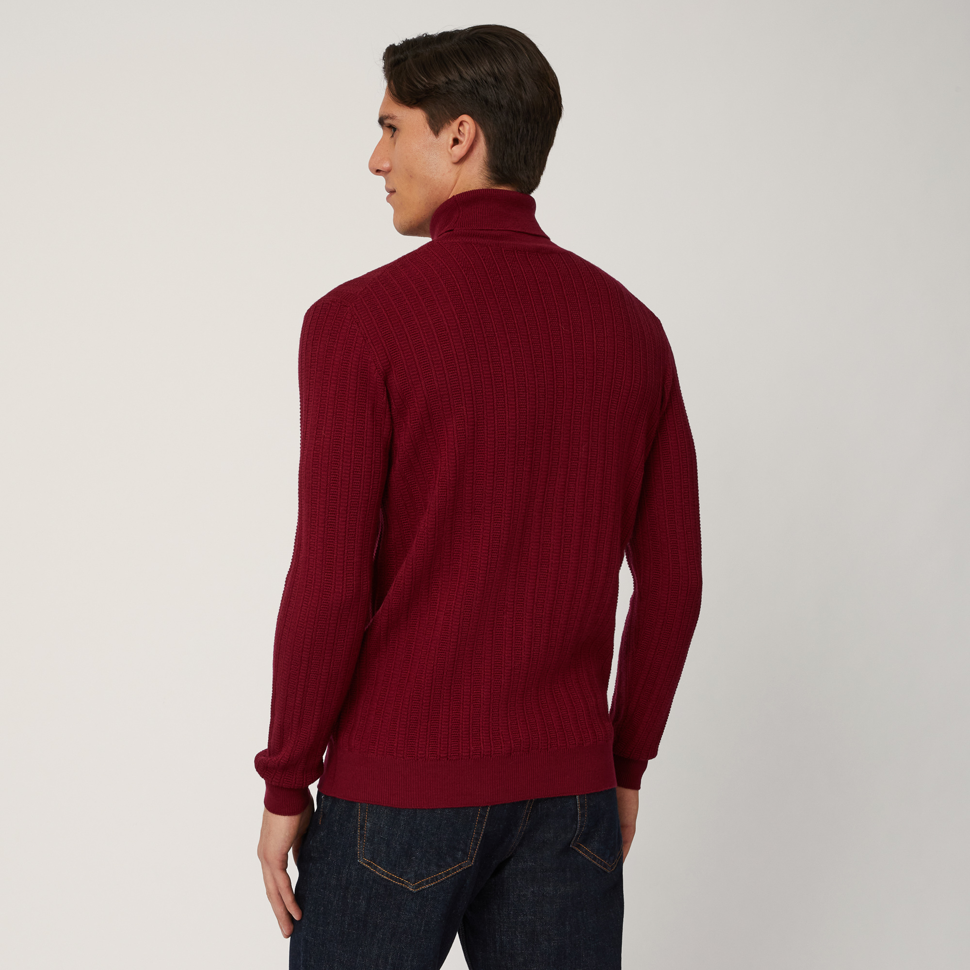 Turtleneck with 3D Workmanship, Rosso, large image number 1