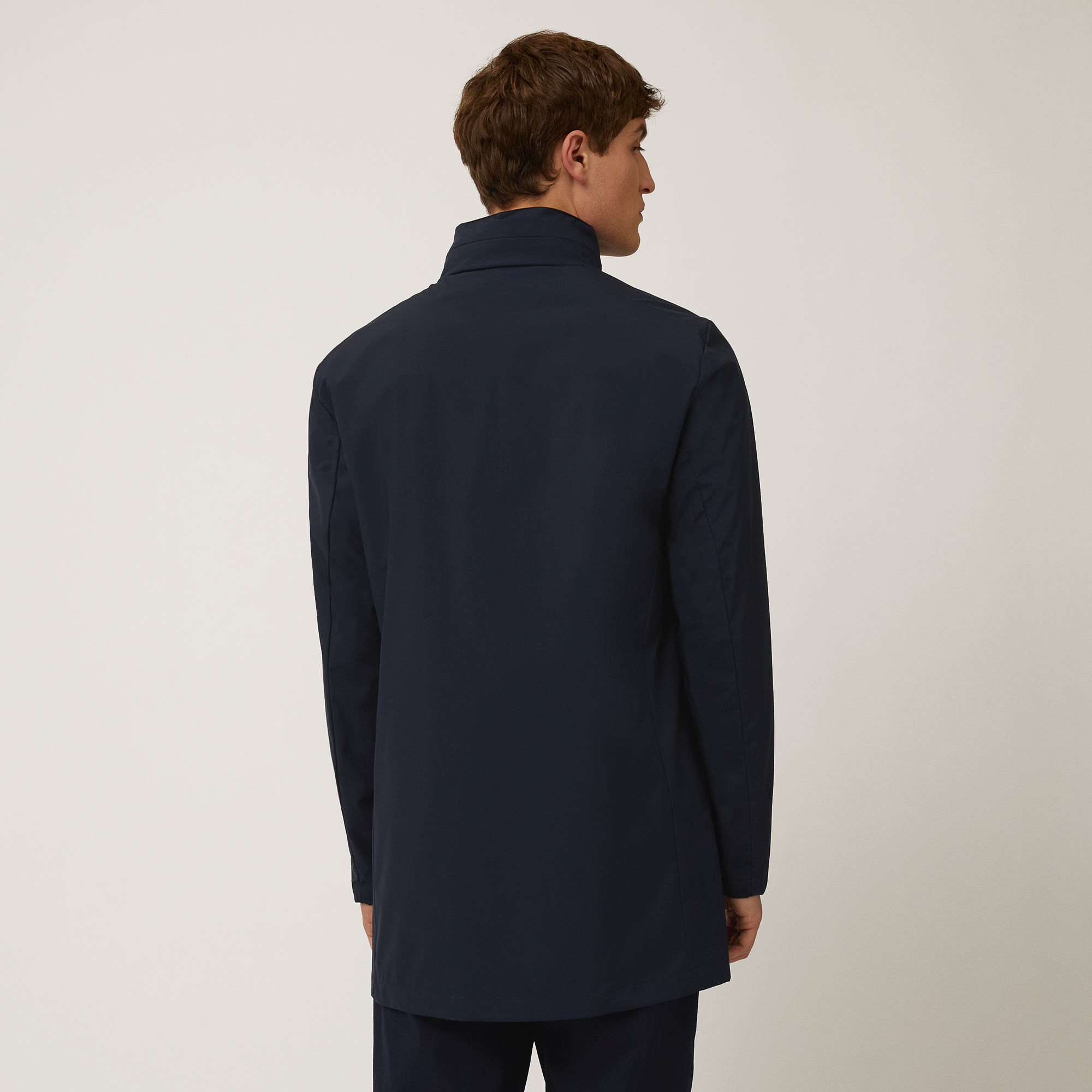 Softshell Short Trench Coat, Navy Blue, large image number 1