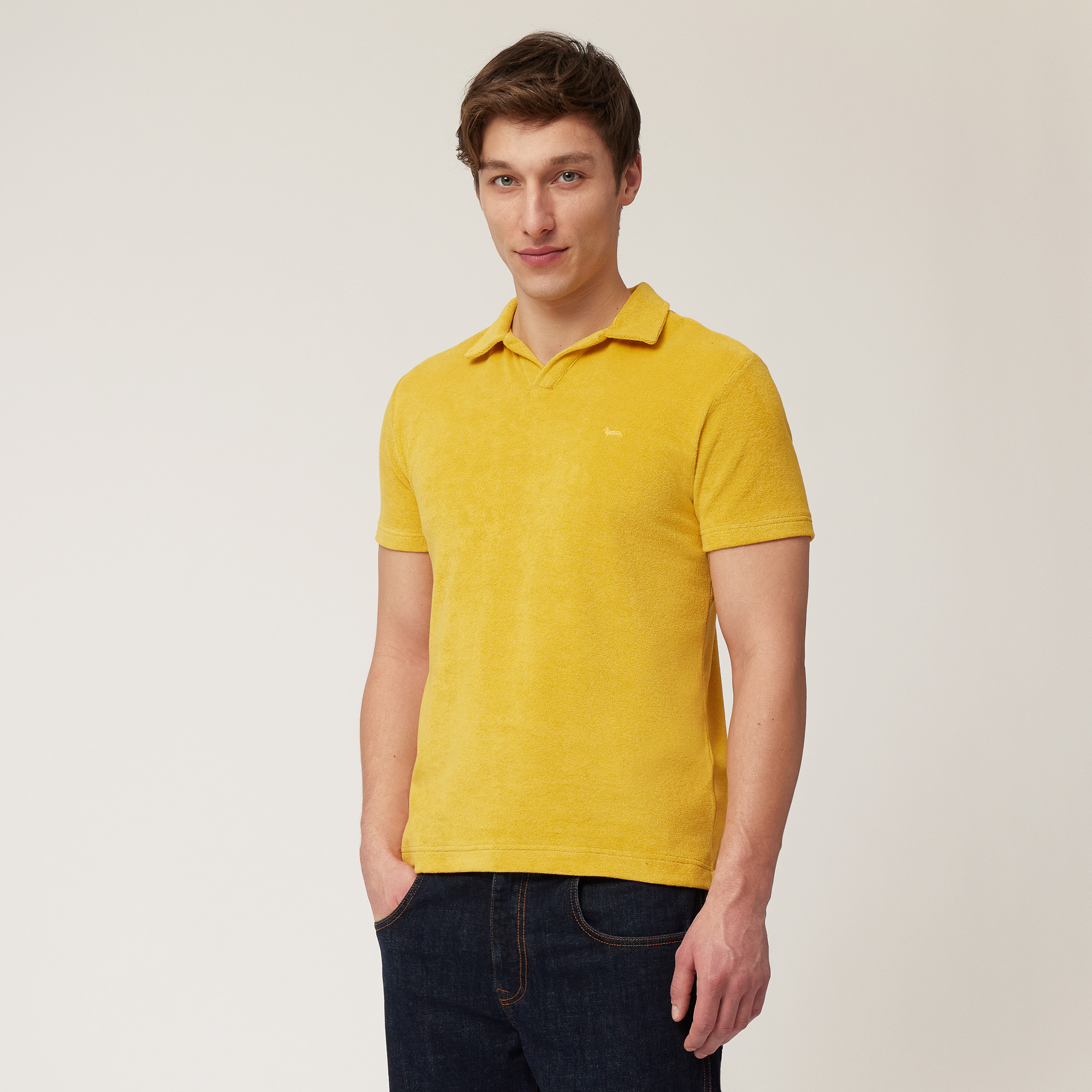 Terry Cotton Polo, Canary Yellow, large image number 0