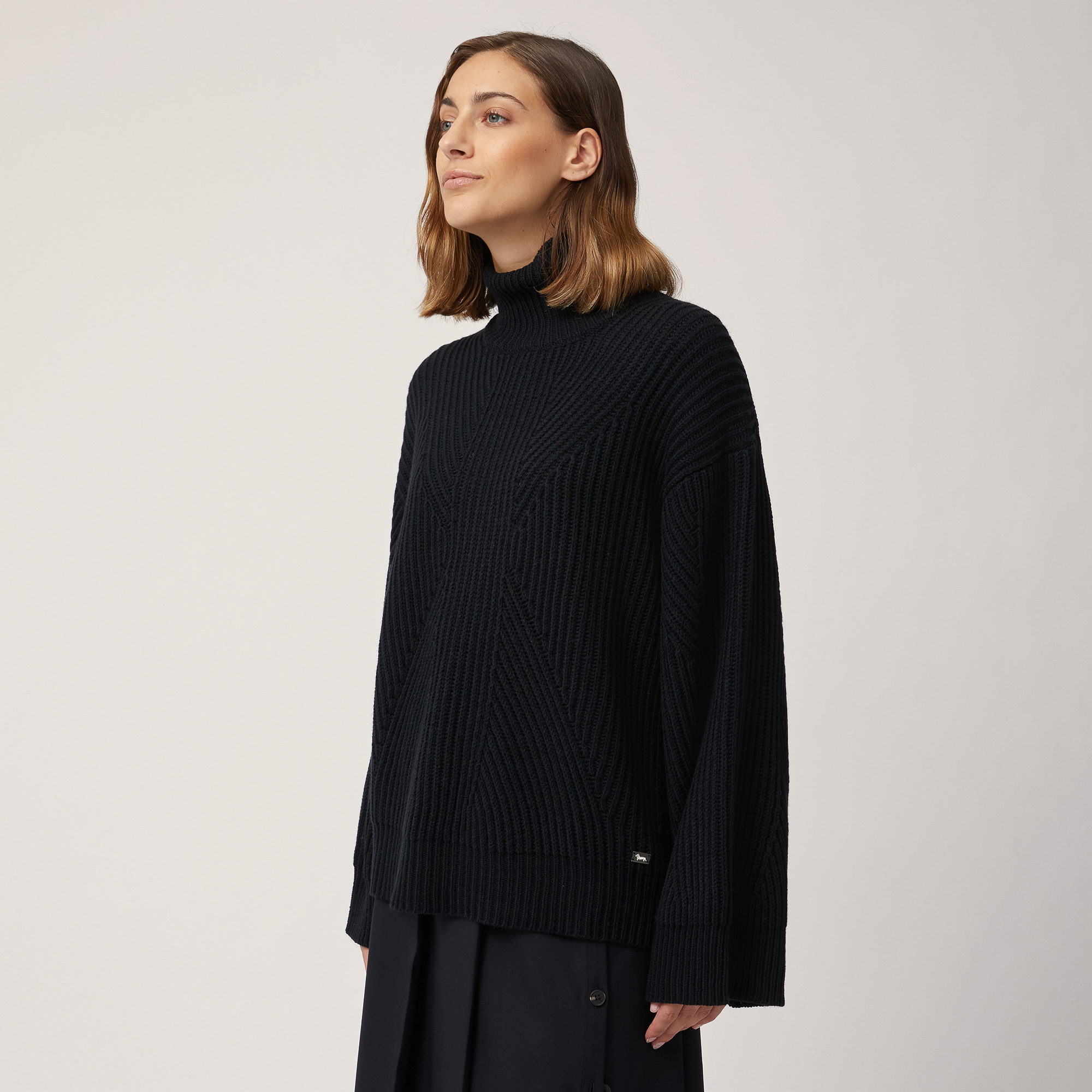 Knitted Maxi Pullover, Nero, large image number 0