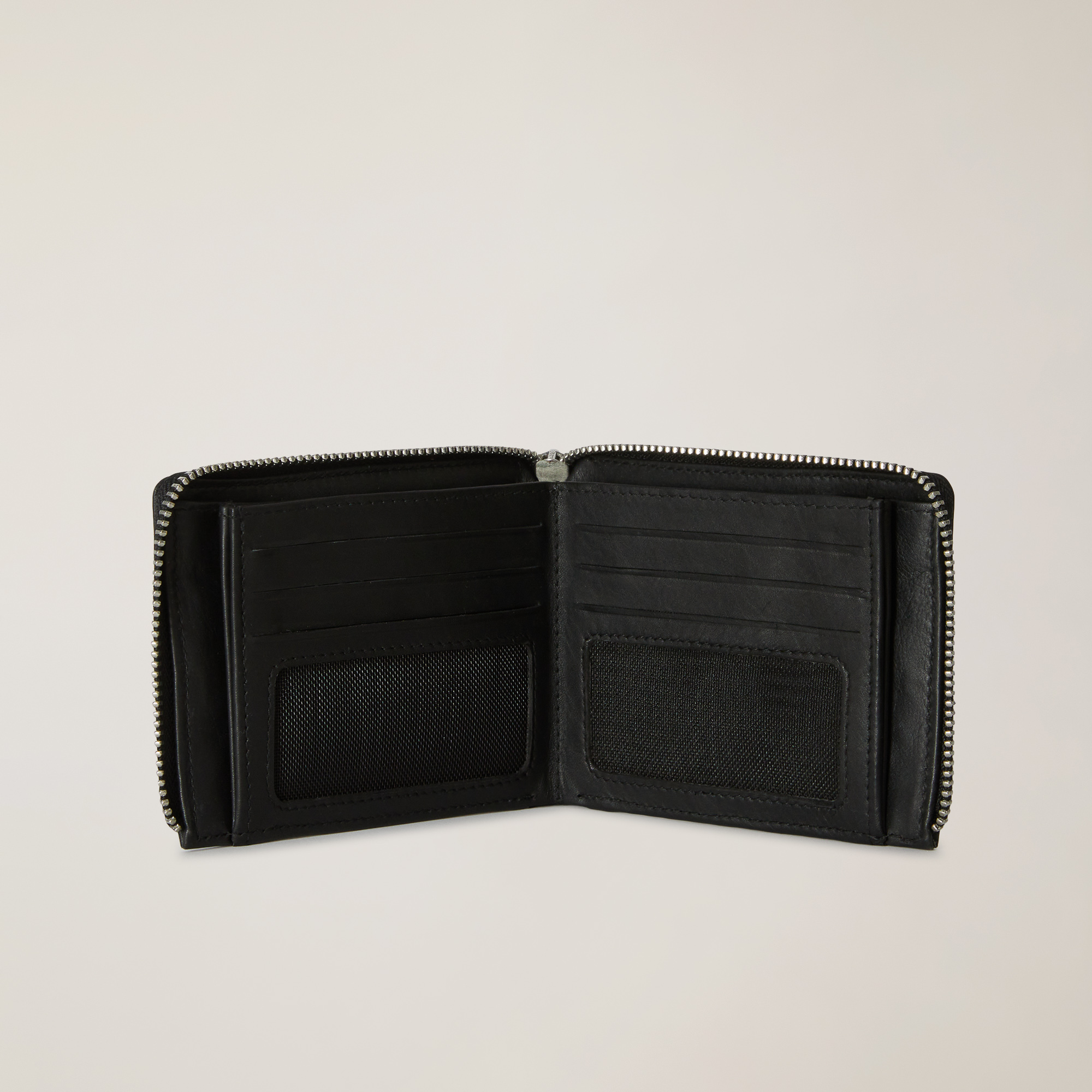 Branded Zip-Around Wallet, Black, large image number 2