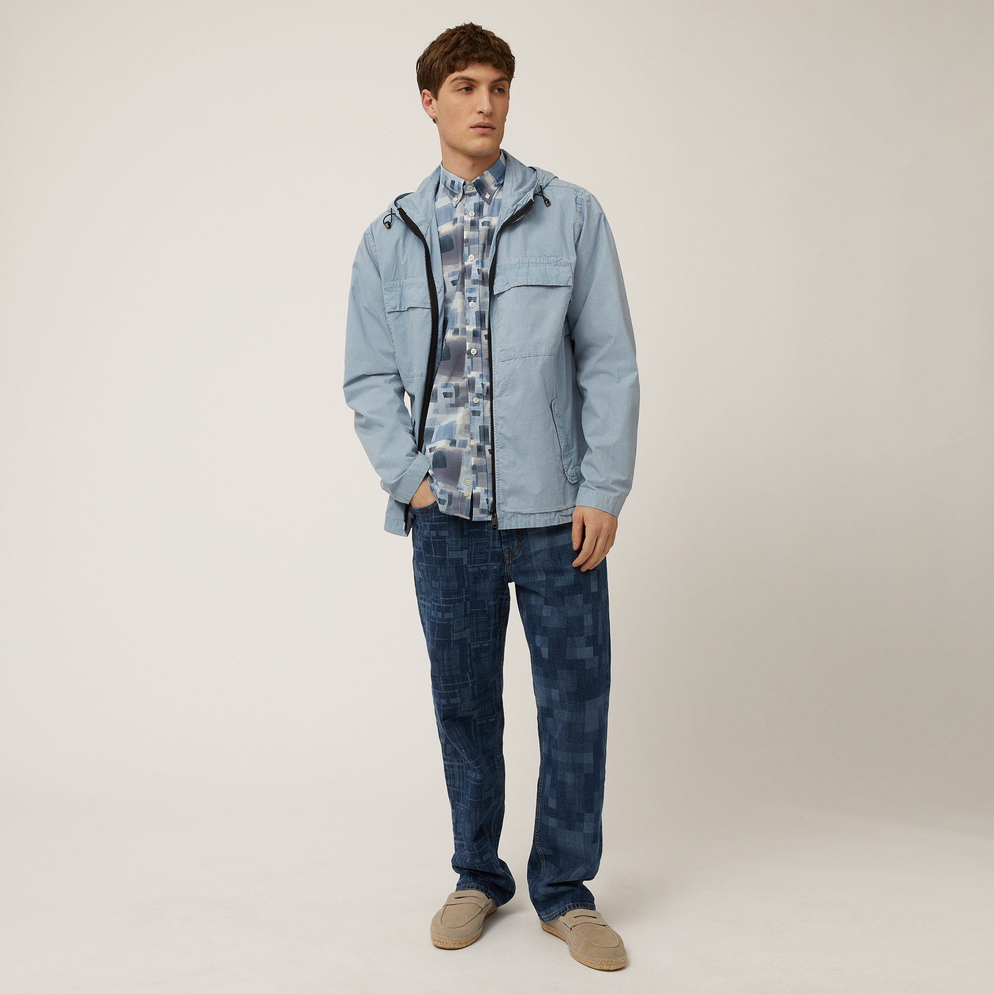 Technical Cotton Jacket, Light Blue, large image number 3