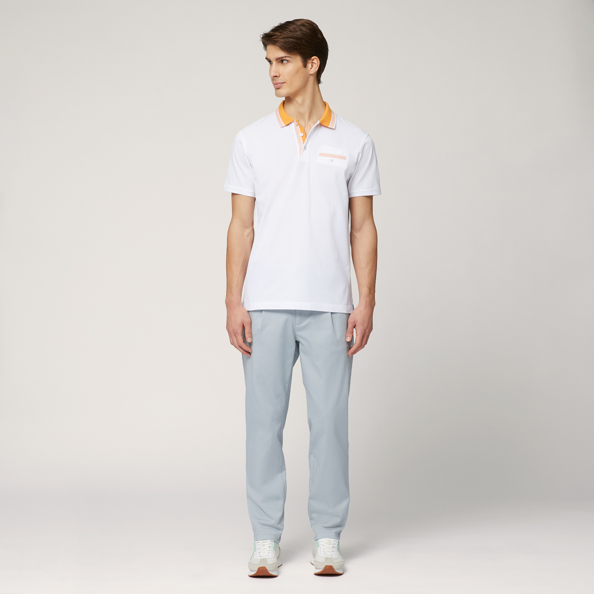 Polo with Contrasting Details, White, large image number 3