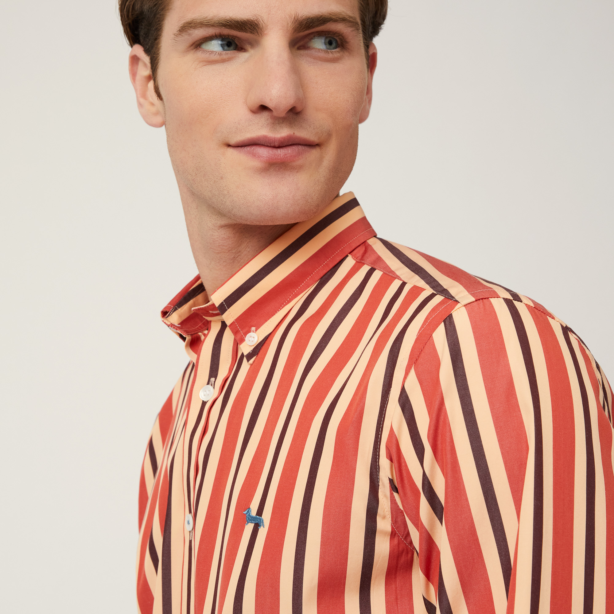 Vertical Stripe Shirt, Orange , large image number 2