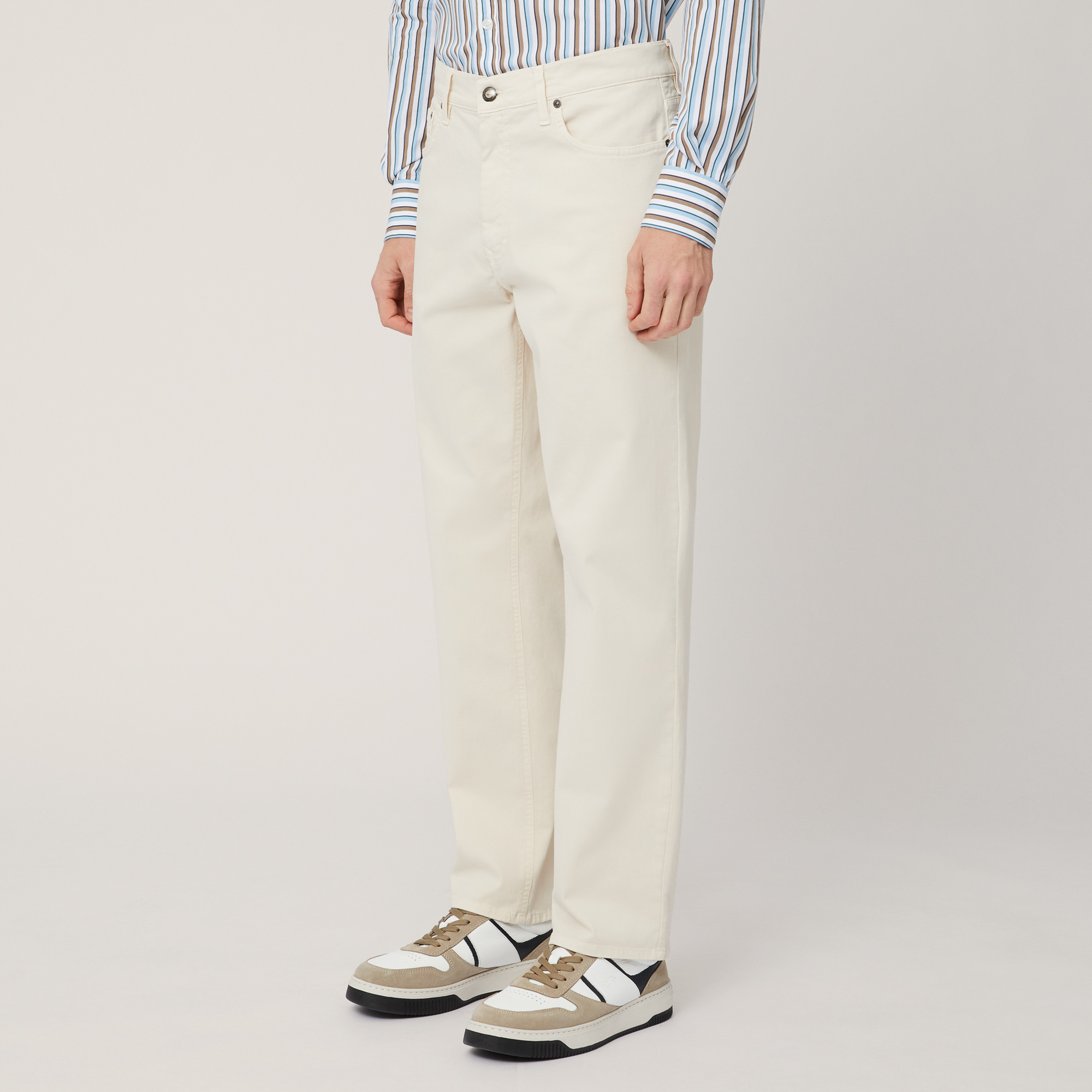 Relaxed Fit 5-Pocket Pants, Beige, large image number 0