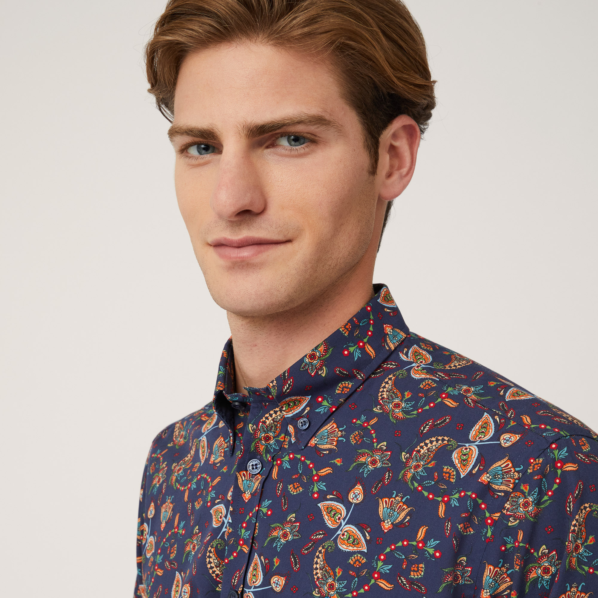 Shirt with All-Over Pattern, Blue , large image number 2