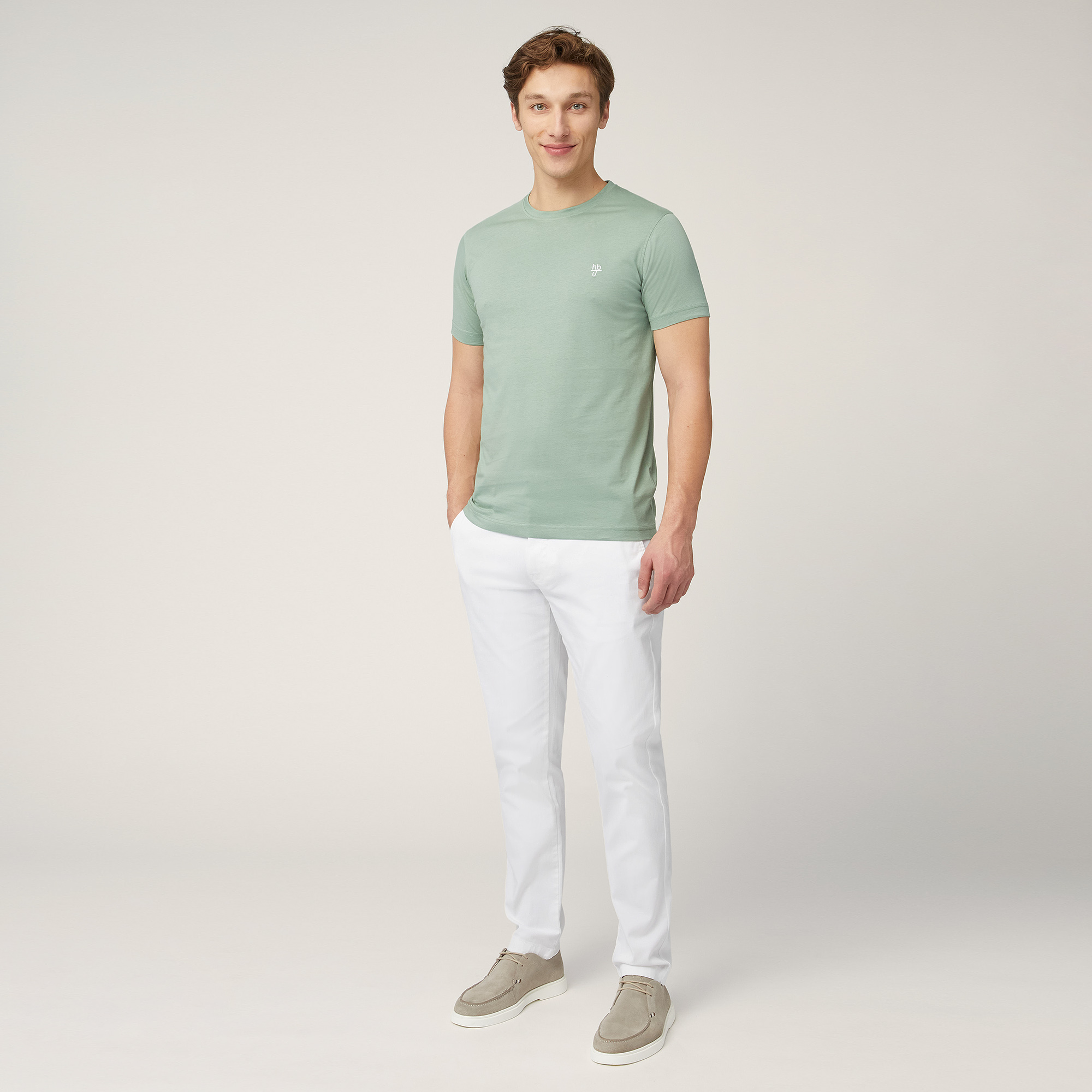 T-Shirt with Monogram, Moss Green, large image number 3