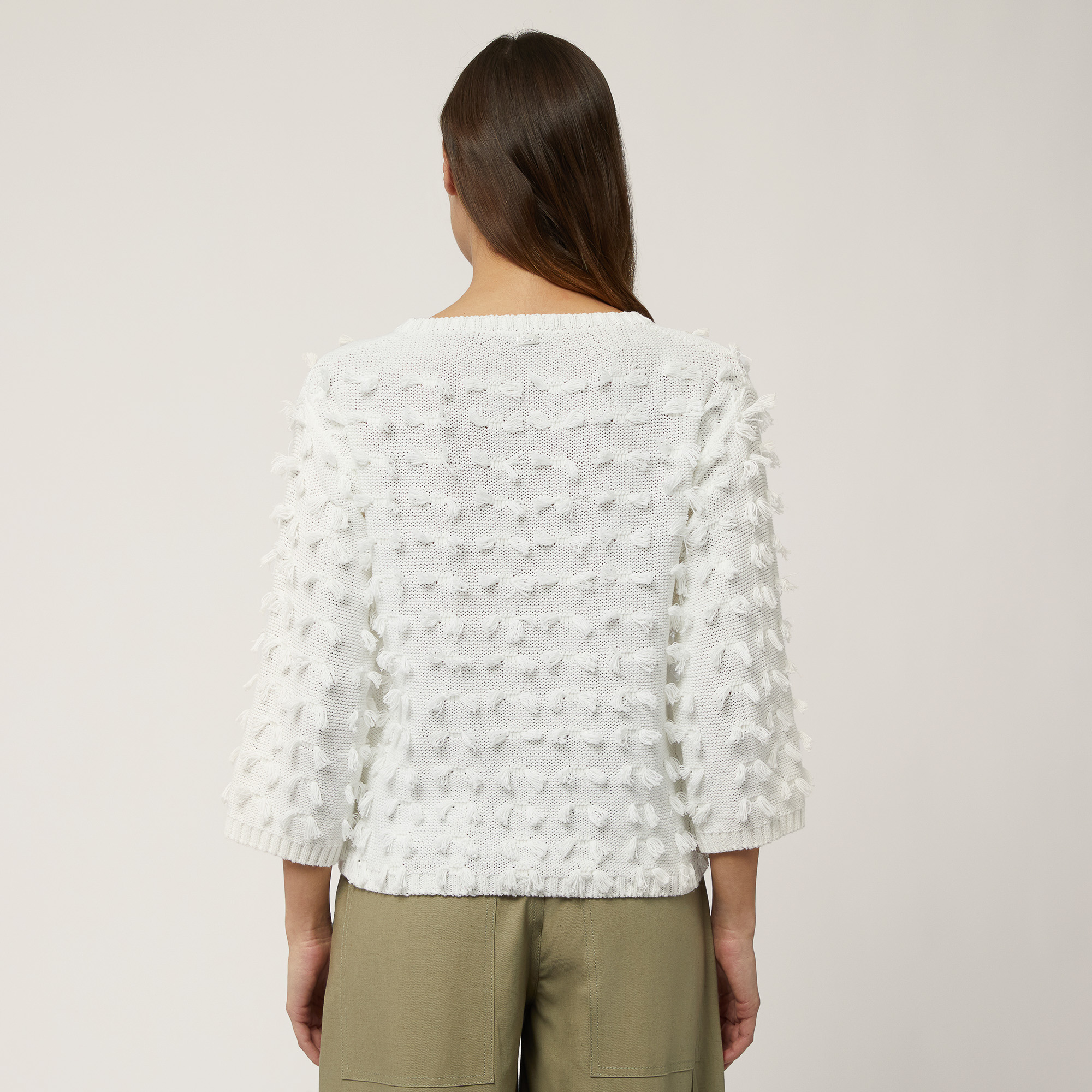 Cotton Sweater with Tufts