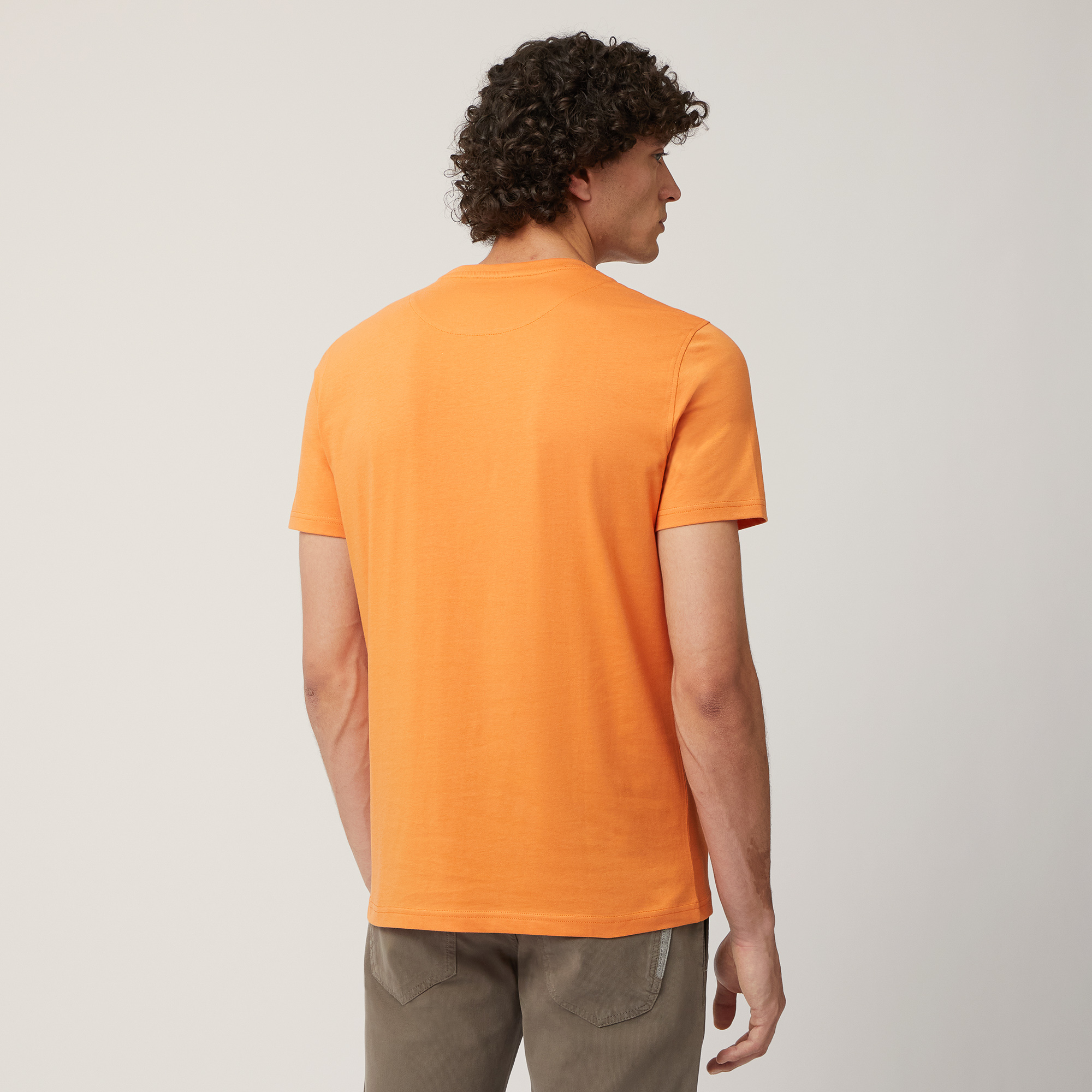 Narrow T-Shirt with Dachshund, Arancio, large image number 1