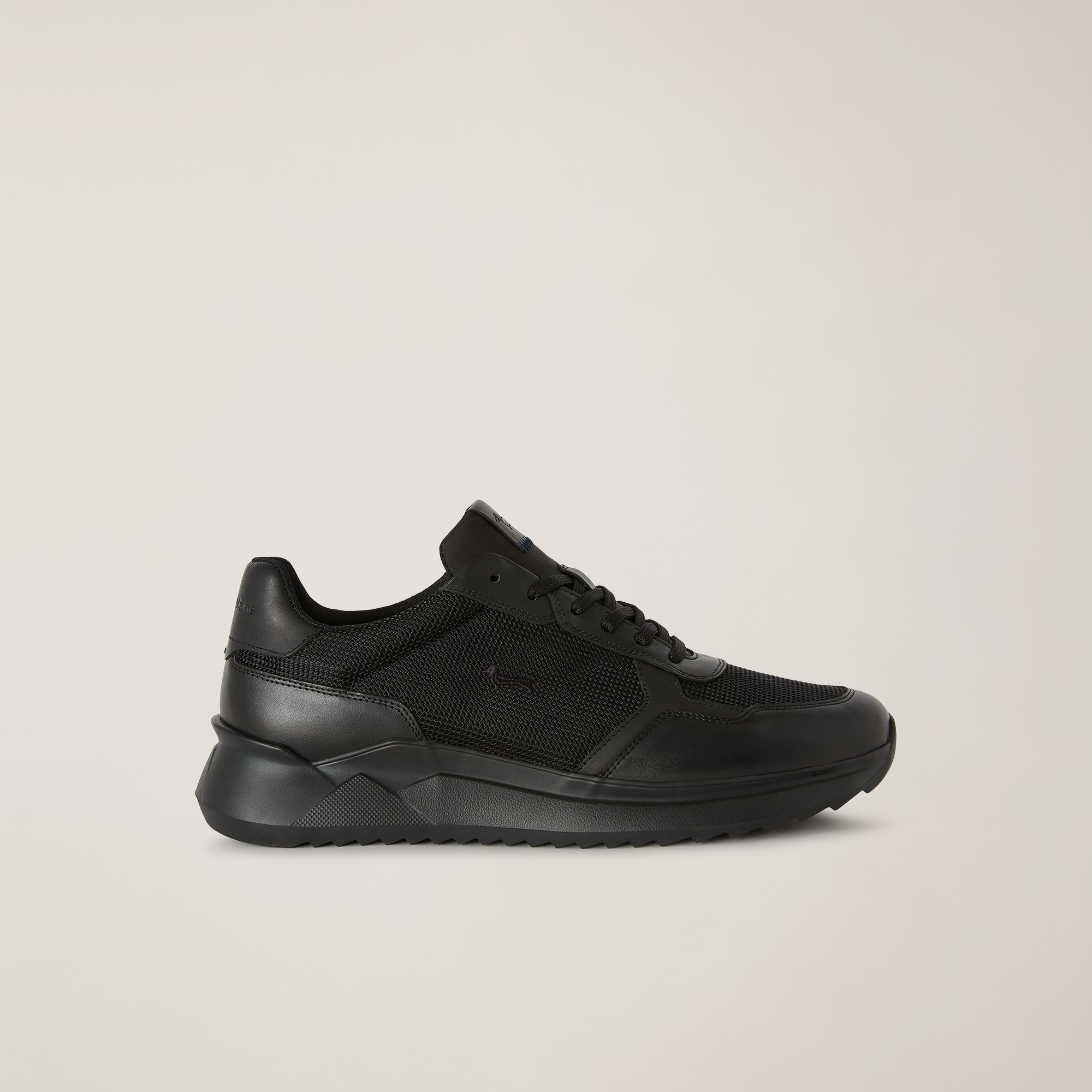 Mixed-Material Sneaker, Black, large image number 0