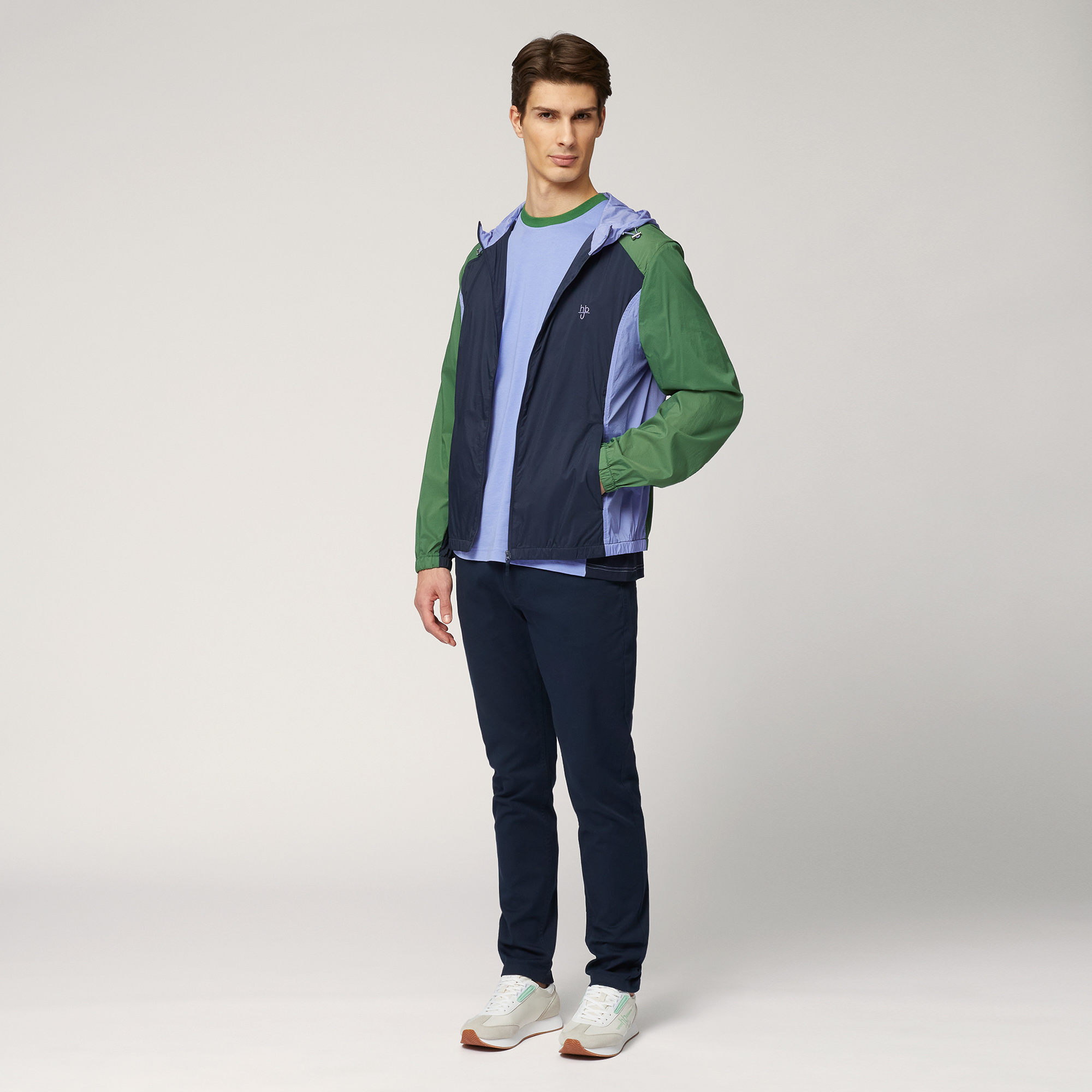 Color-Block Light Jacket, Grass Green, large image number 3