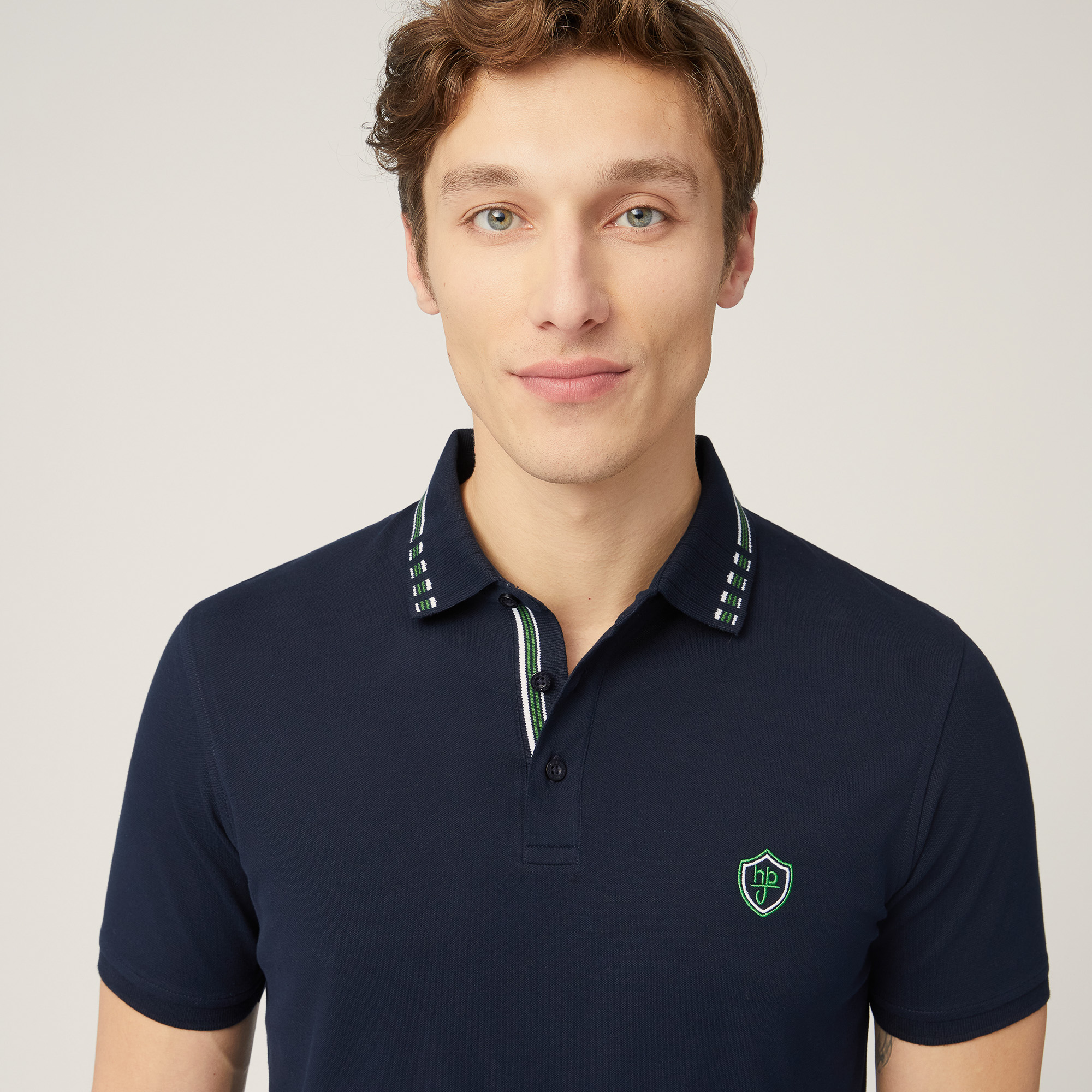 Polo with Branded Patch, Dark Blue, large image number 2