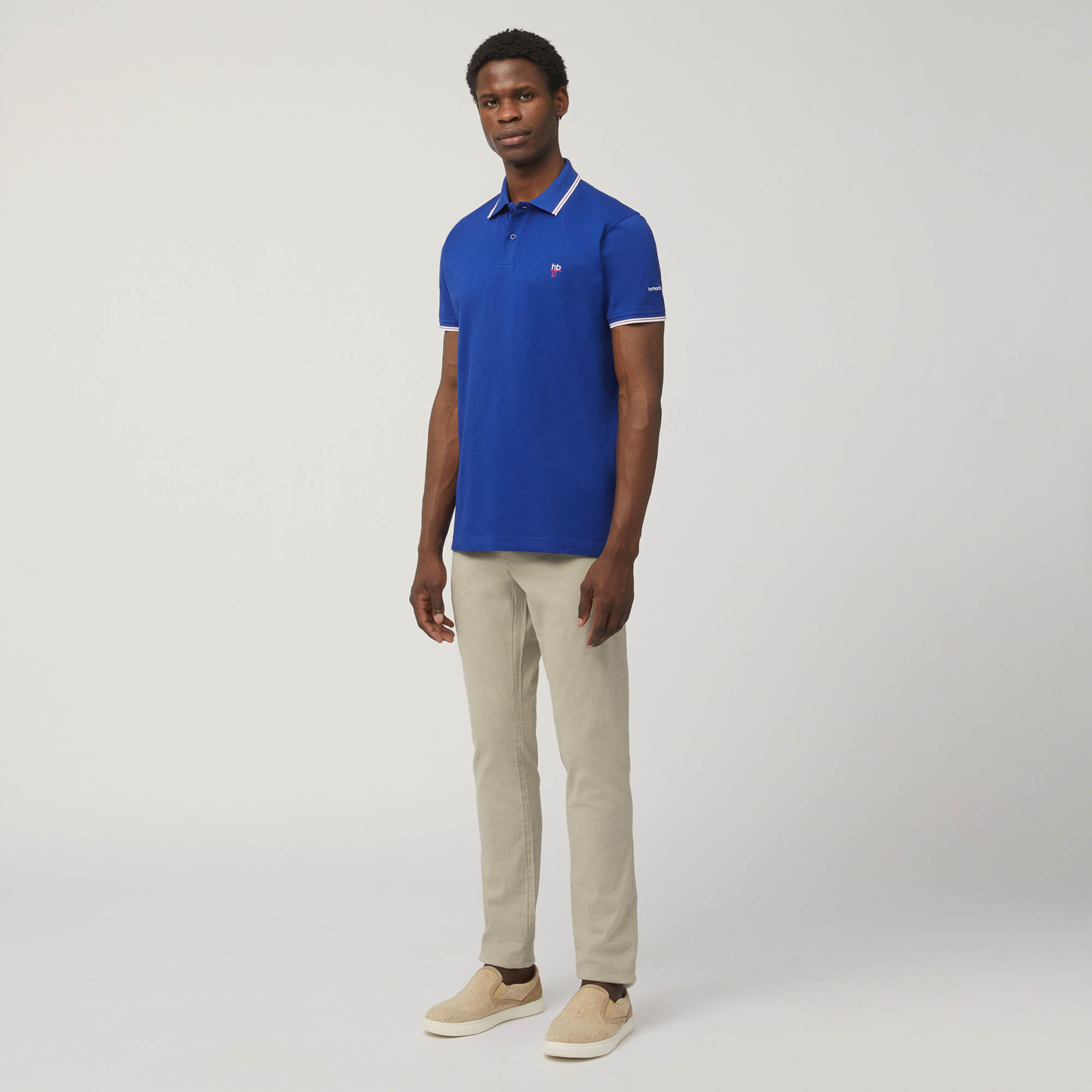 Polo Narrow Fit Con Logo, Blu Marine, large image number 3