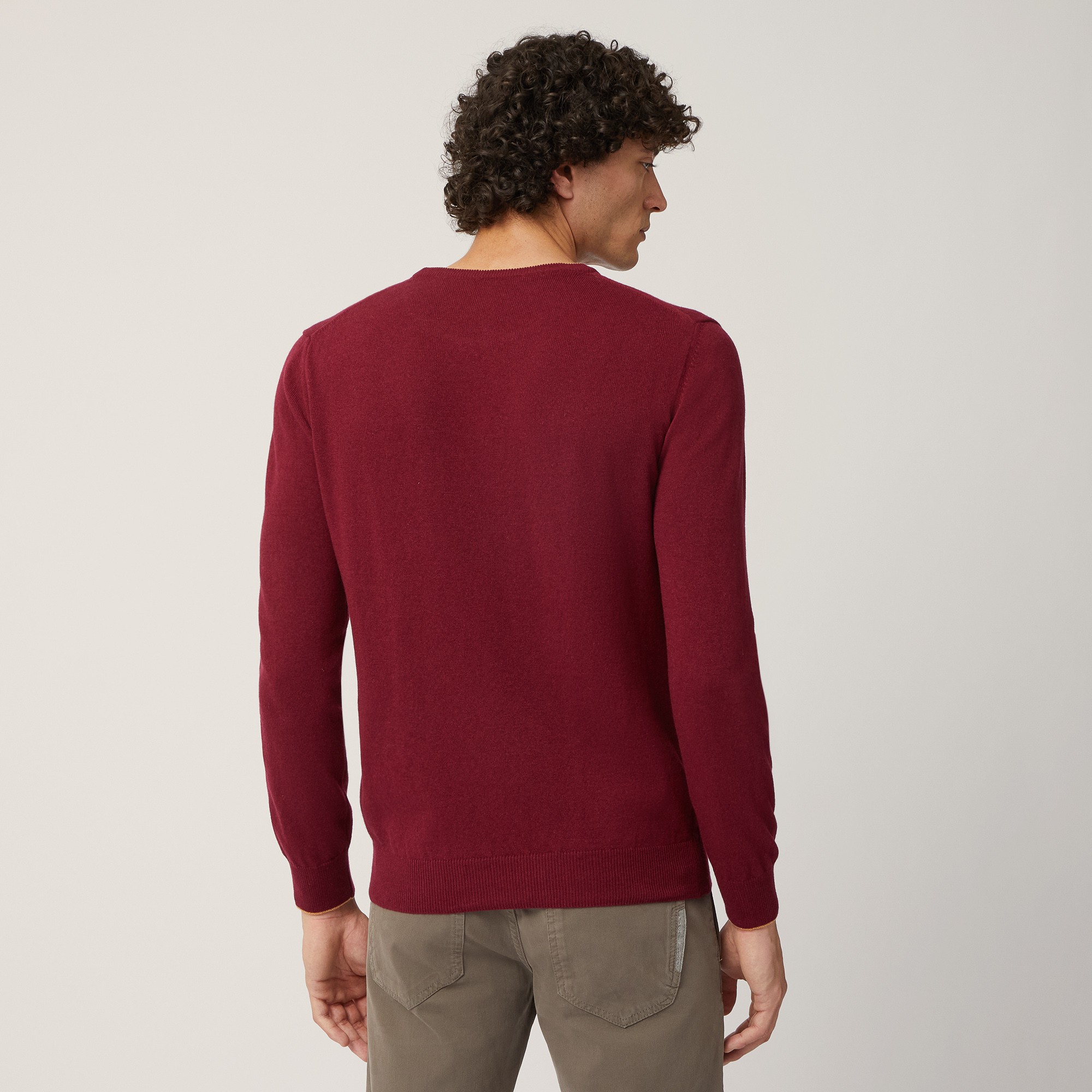 Pullover Con Dettagli Rigati, Rosso, large image number 1