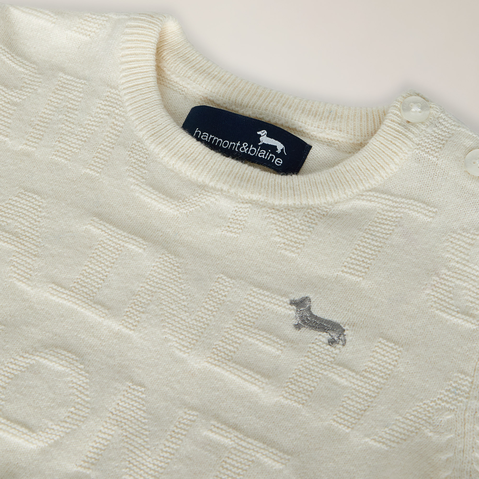 Wool Pullover With Inlay Logo, Ice, large image number 2