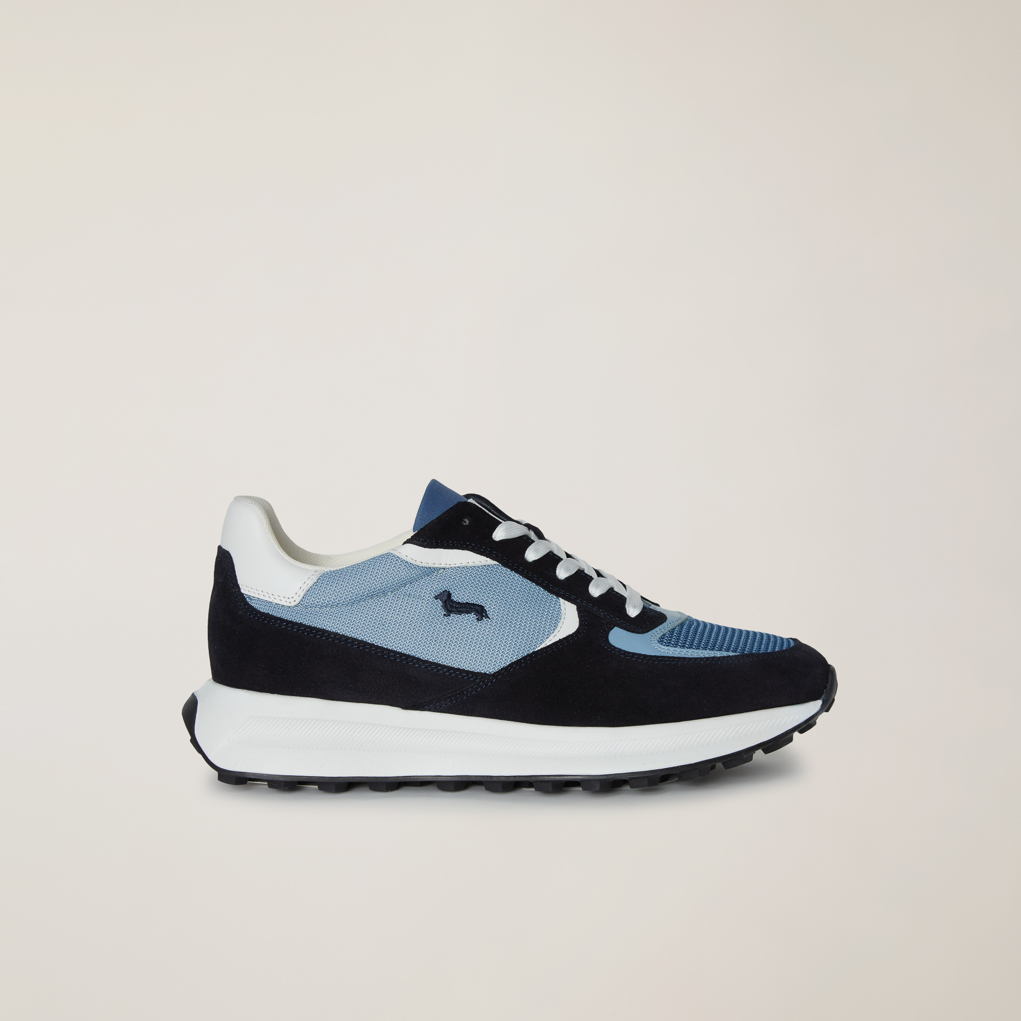 Mixed-Material Sneaker, Blue/Navy, large image number 0