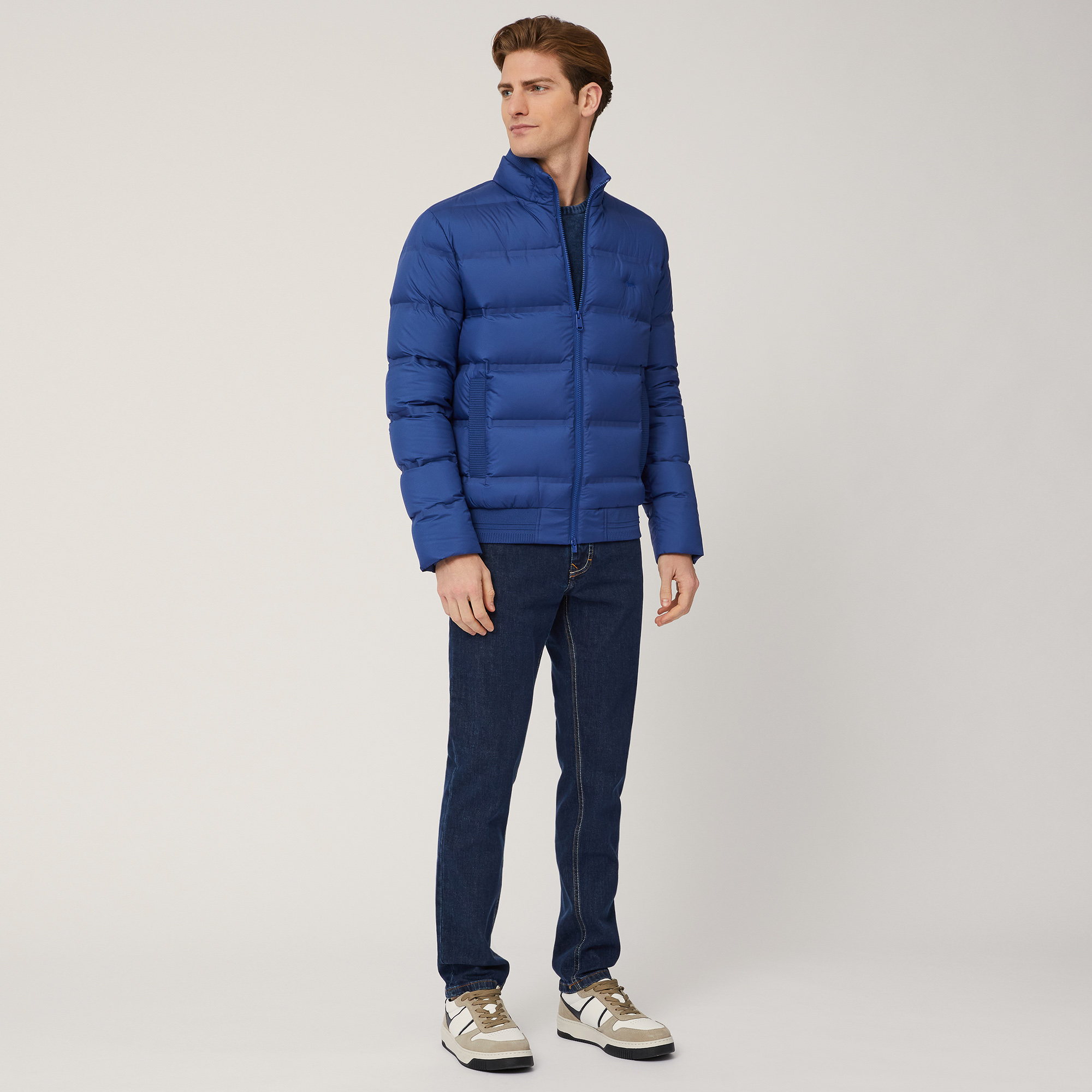 Padded Bomber Jacket, Blu, large image number 3