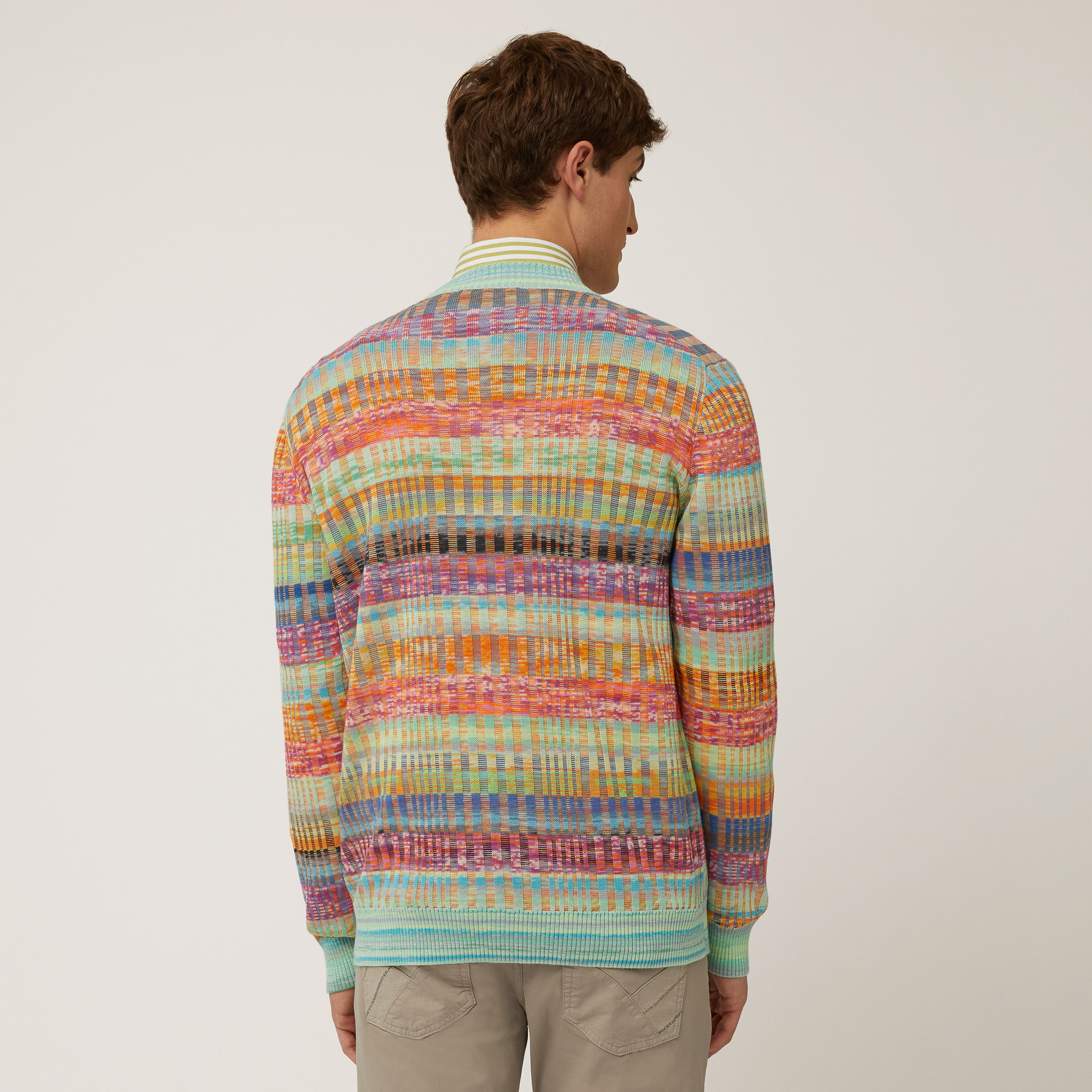 Multicolor Ribbed Cardigan