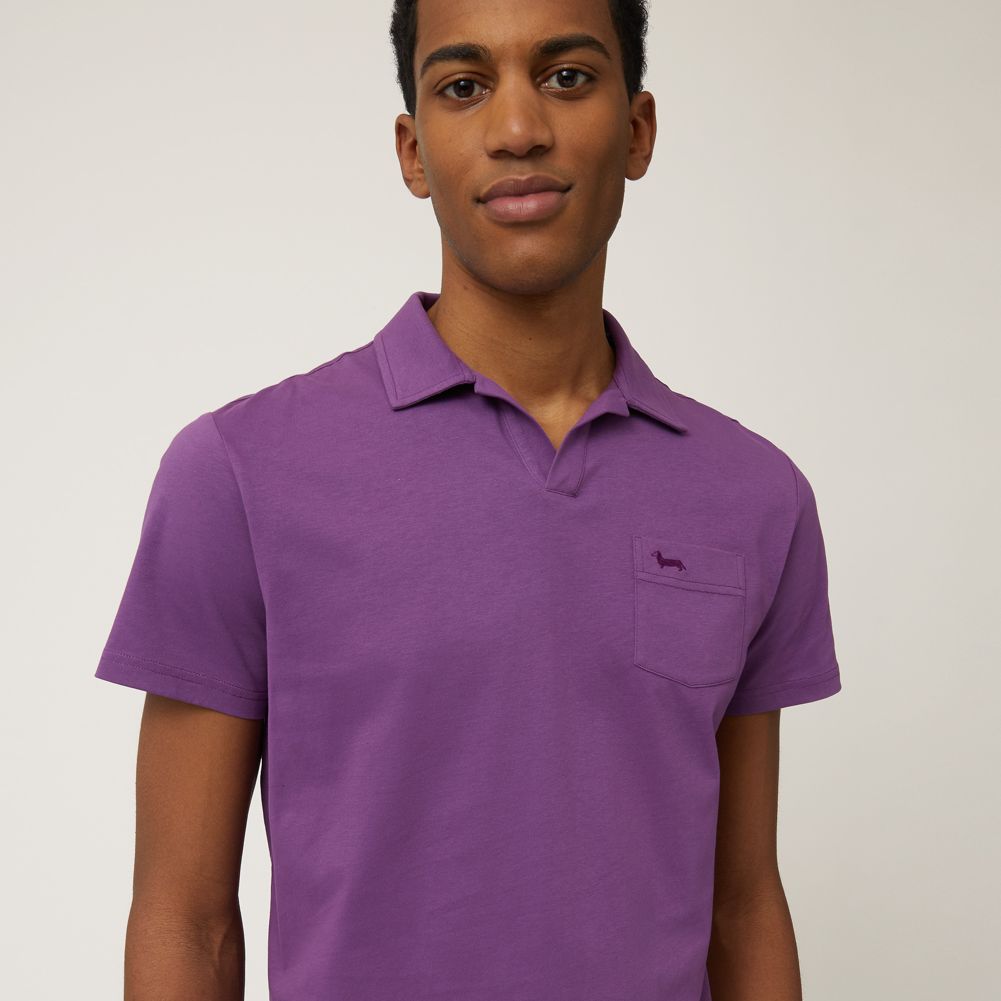 Jersey Polo with Breast Pocket, Violet, large image number 2