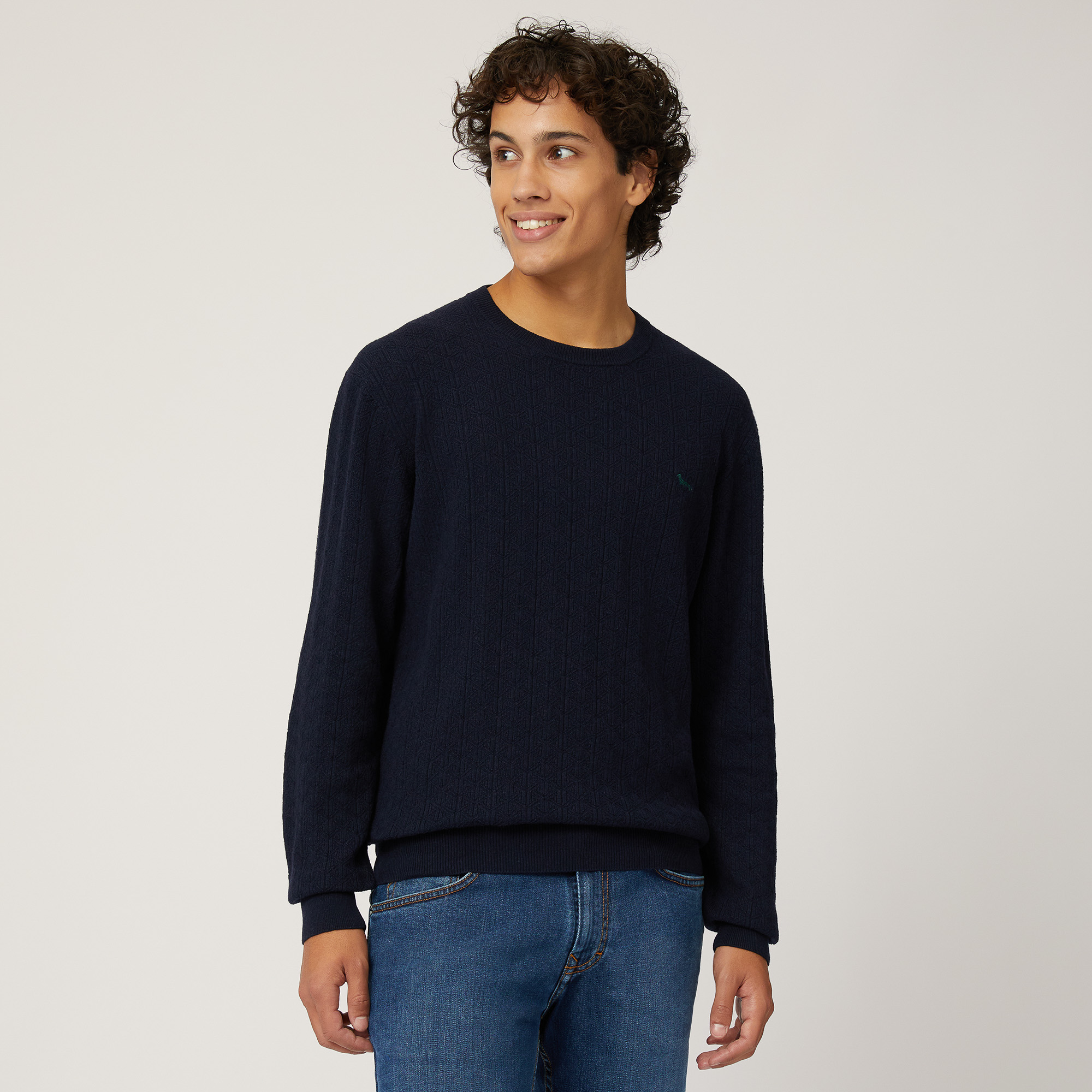 Sweater with 3D Detailing, Blue , large image number 0