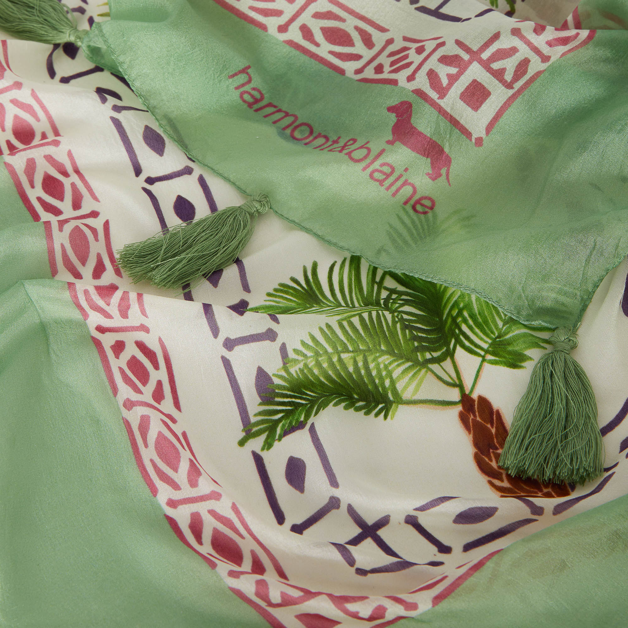 Silk Scarf with Palm Print