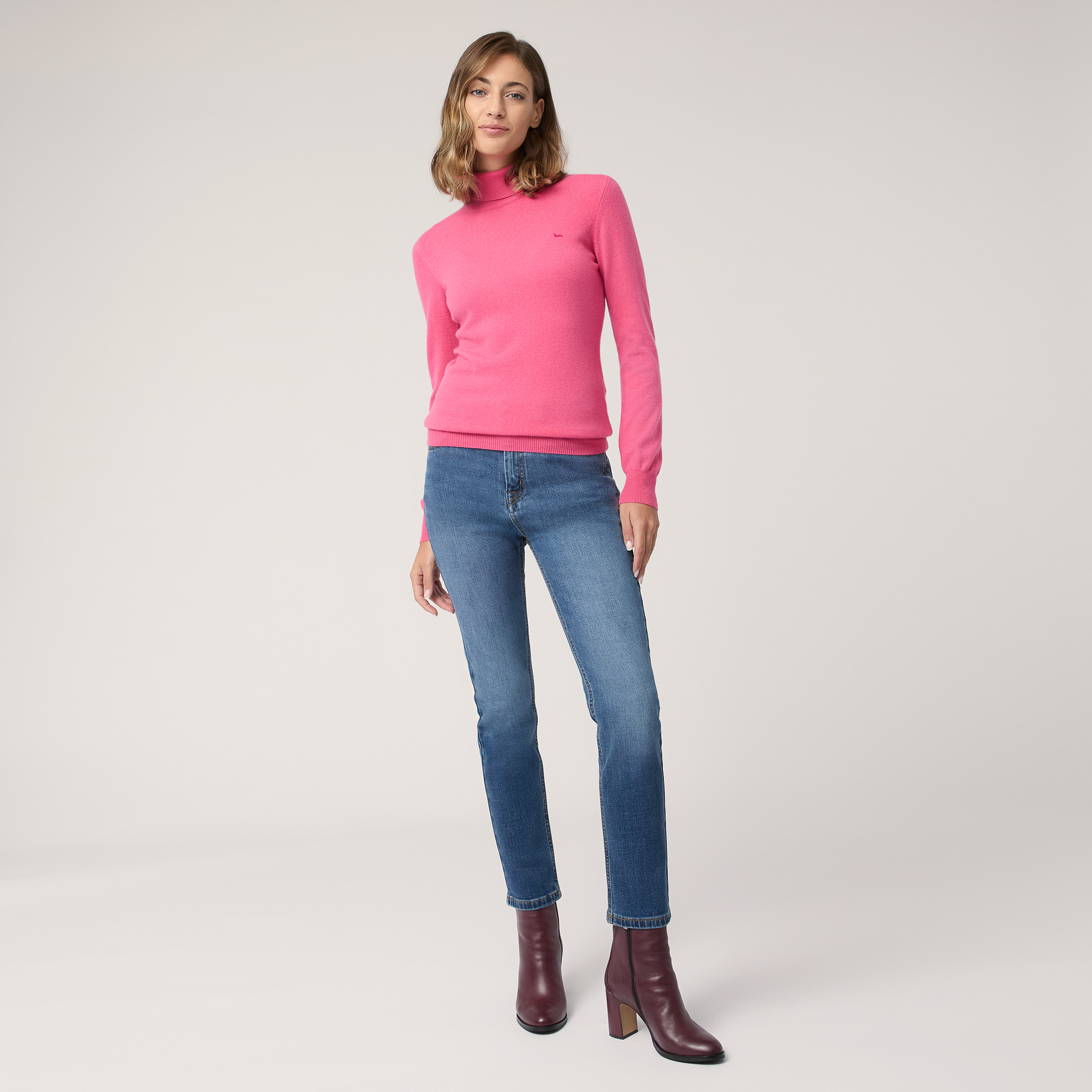 Cashmere Turtleneck Sweater, Pink, large image number 3