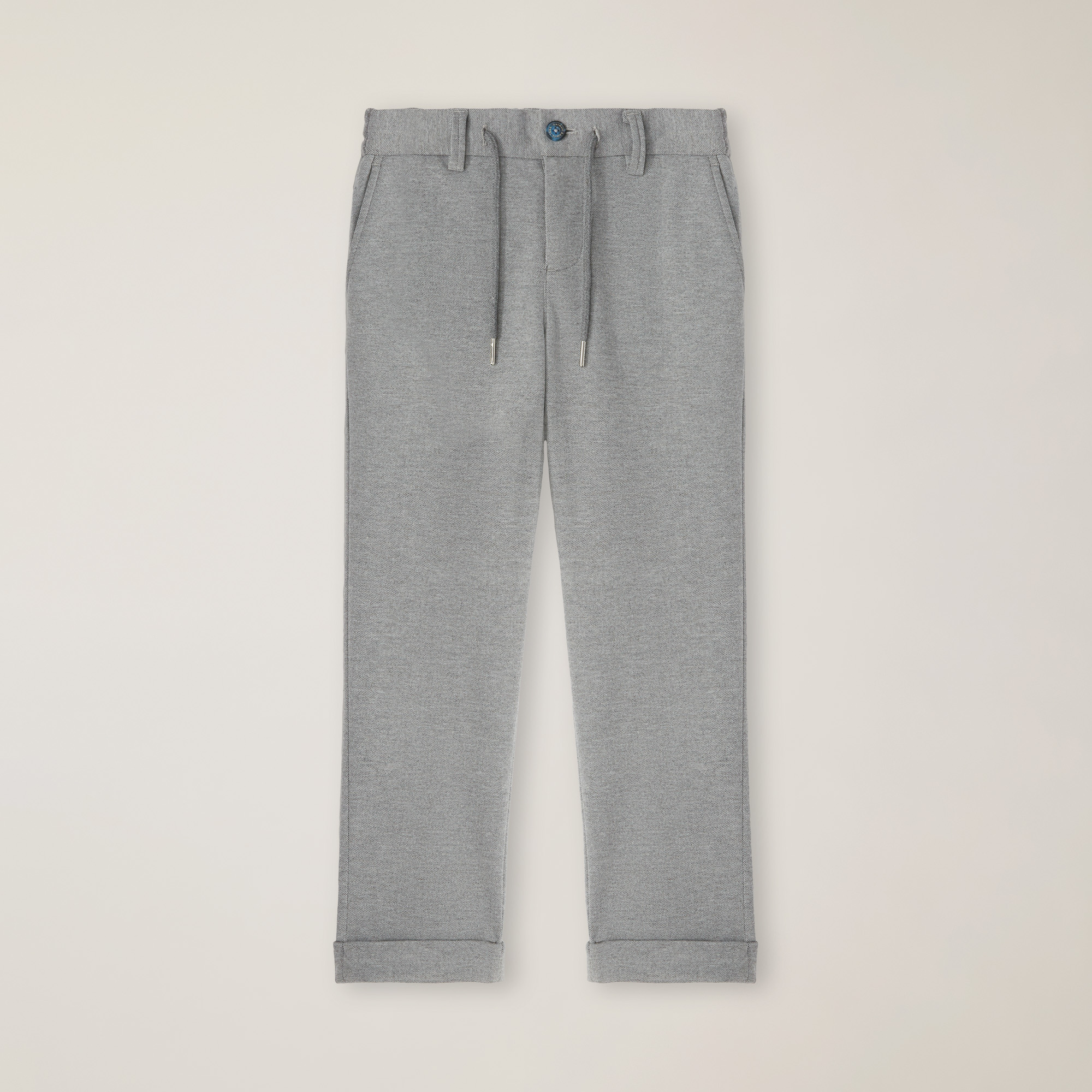 Knitted Pants With Logo Embroidery And Classic Cut, Grey, large image number 0