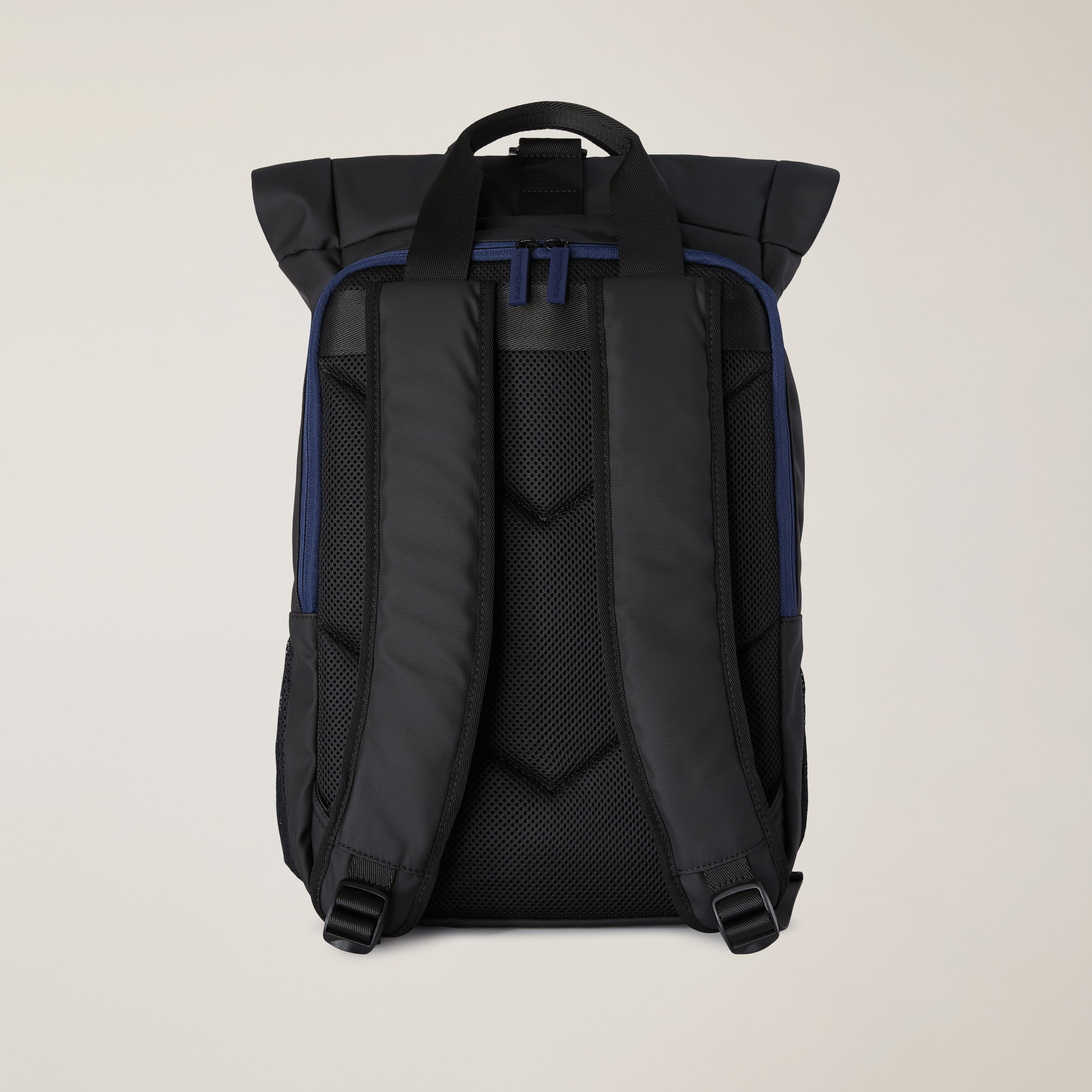 Zaino Rolltop Con Zip Frontale, Nero, large image number 1